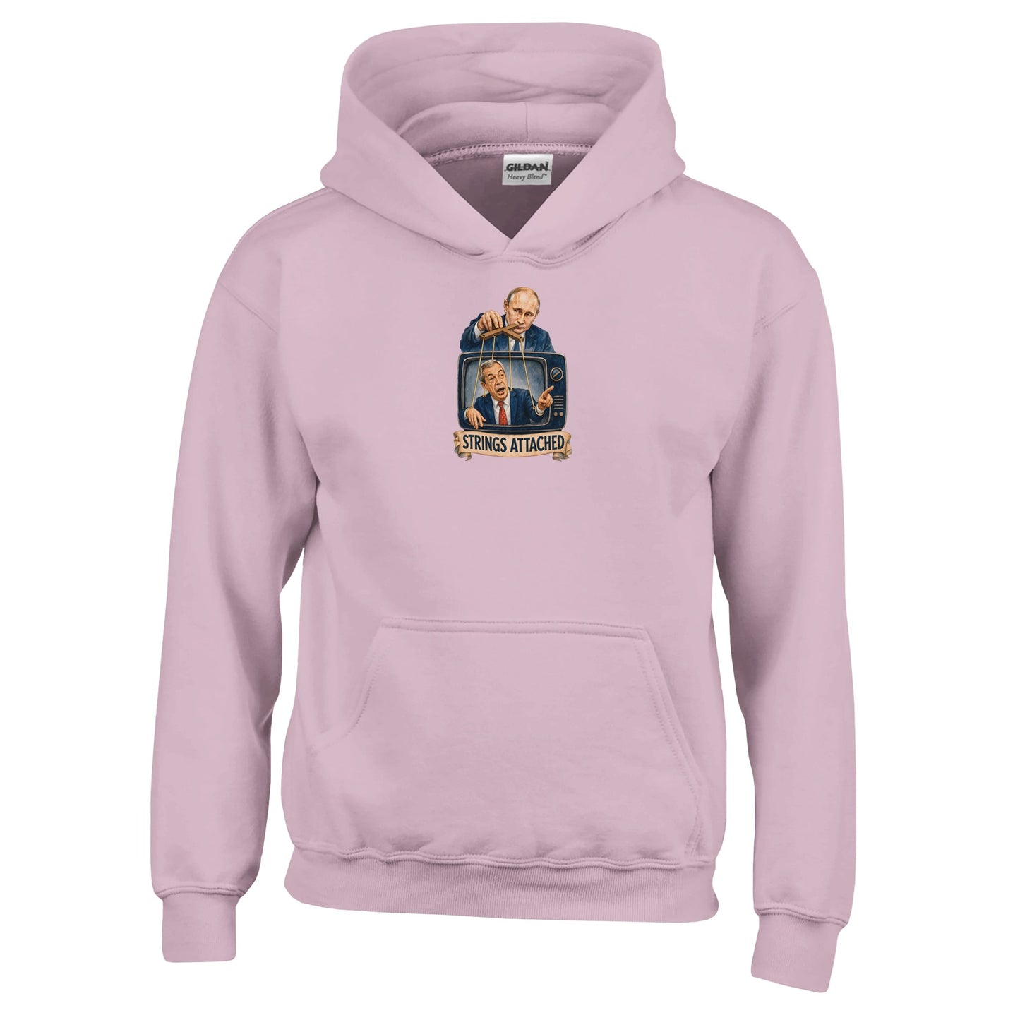 Strings Attached Political Satire Kids' Hoodie — product view 5