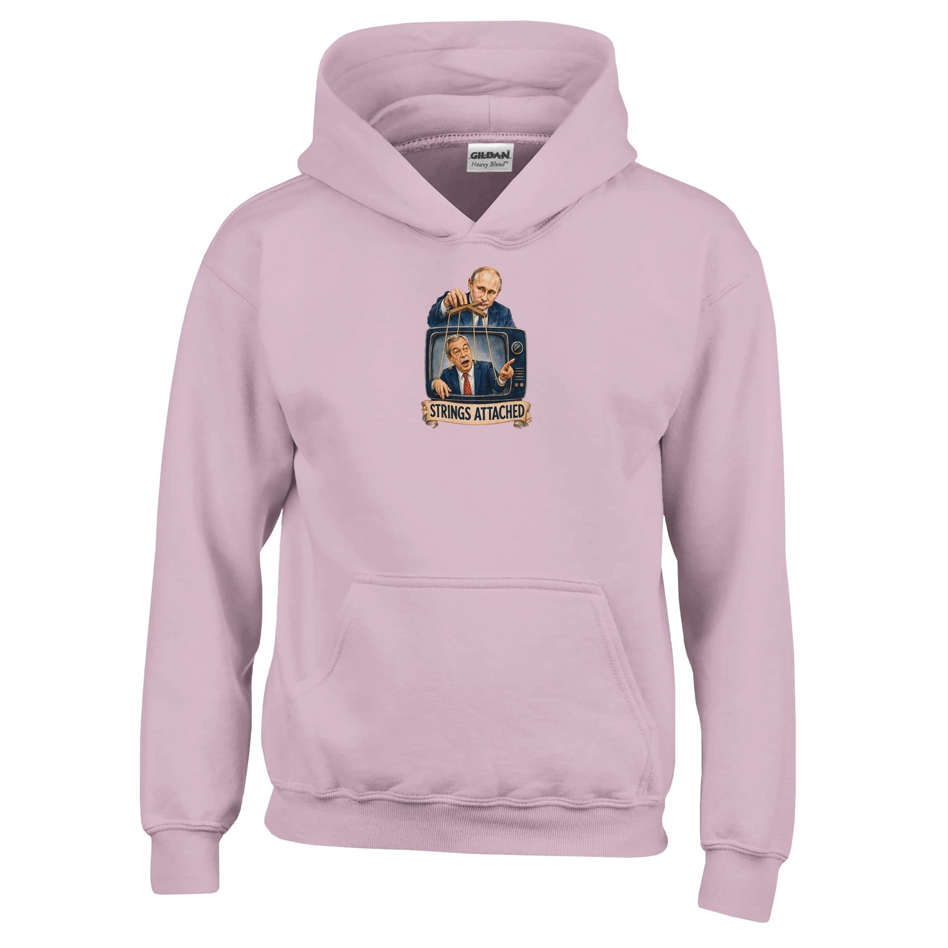 Strings Attached Political Satire Kids' Hoodie — product view 5