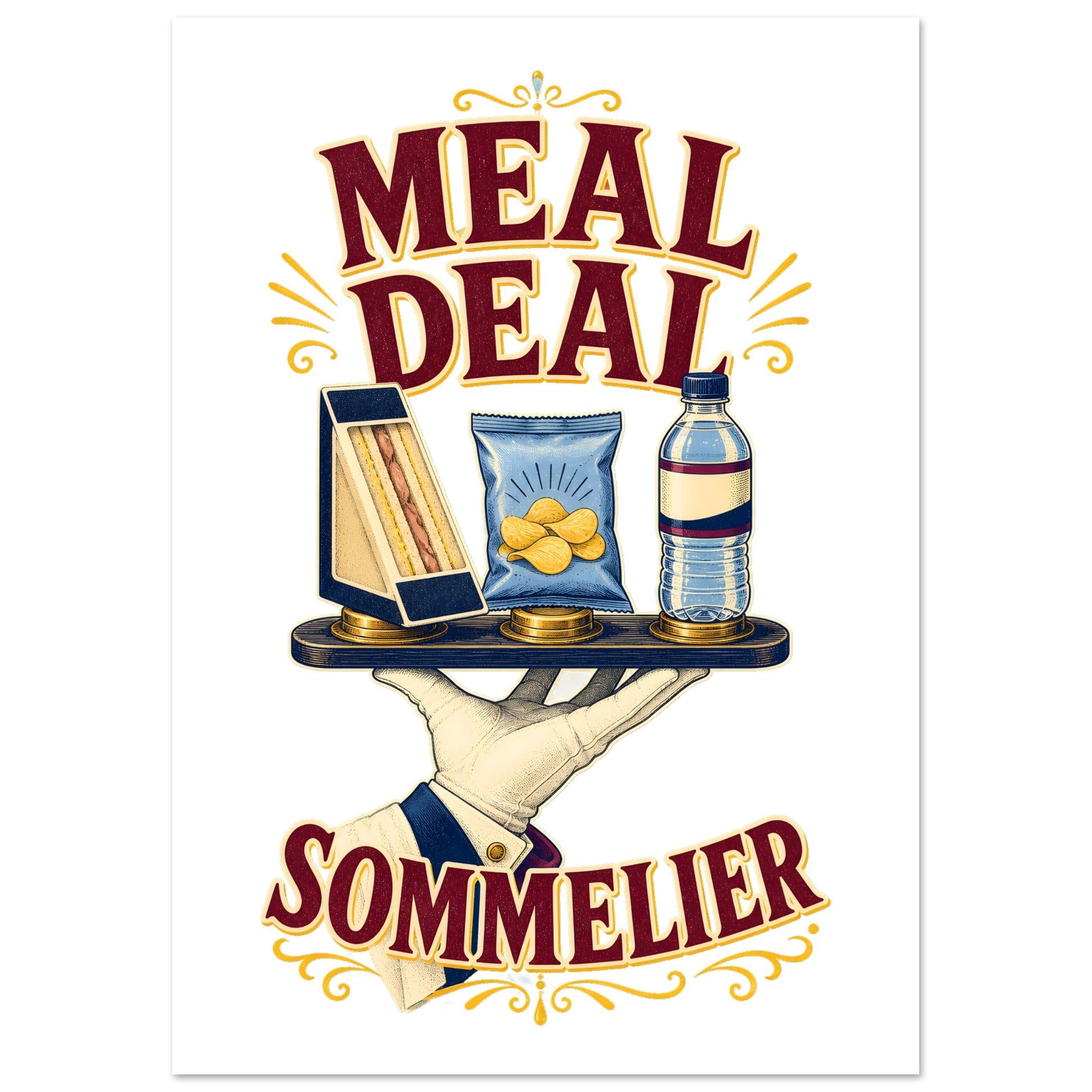 Meal Deal Sommelier British Lunch Design Poster — product view 1