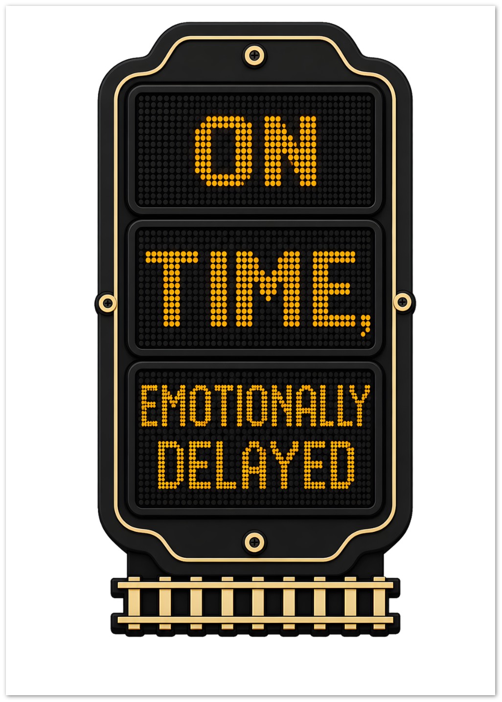 On Time, Emotionally Delayed Rail Graphic Greeting Card Pack