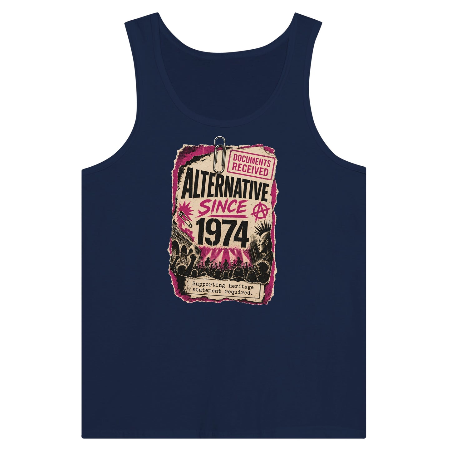 Camden Alternative Since 1974 — Illustrated Premium Unisex Tank Top — product view 9