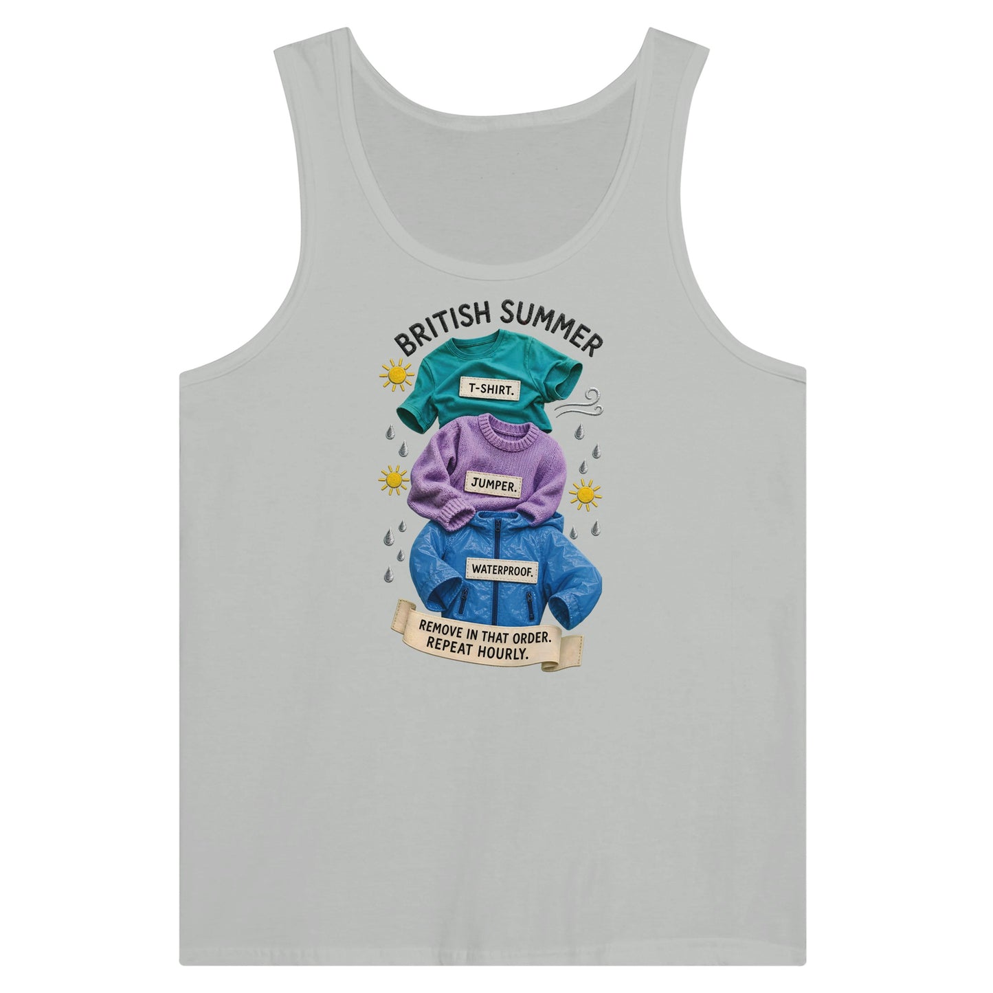 British Summer: Repeat Layers Hourly Premium Unisex Tank Top — product view 5