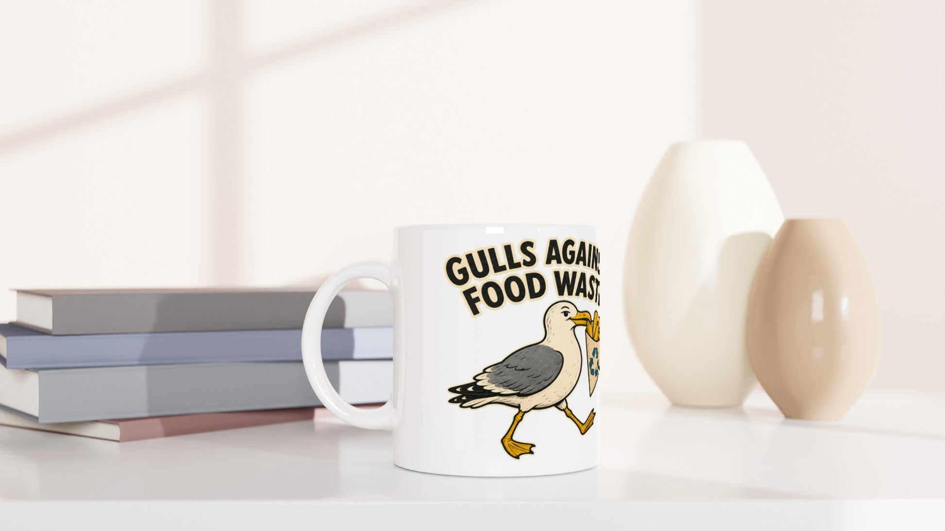 Gulls Against Food Waste Graphic Mug — product view 5