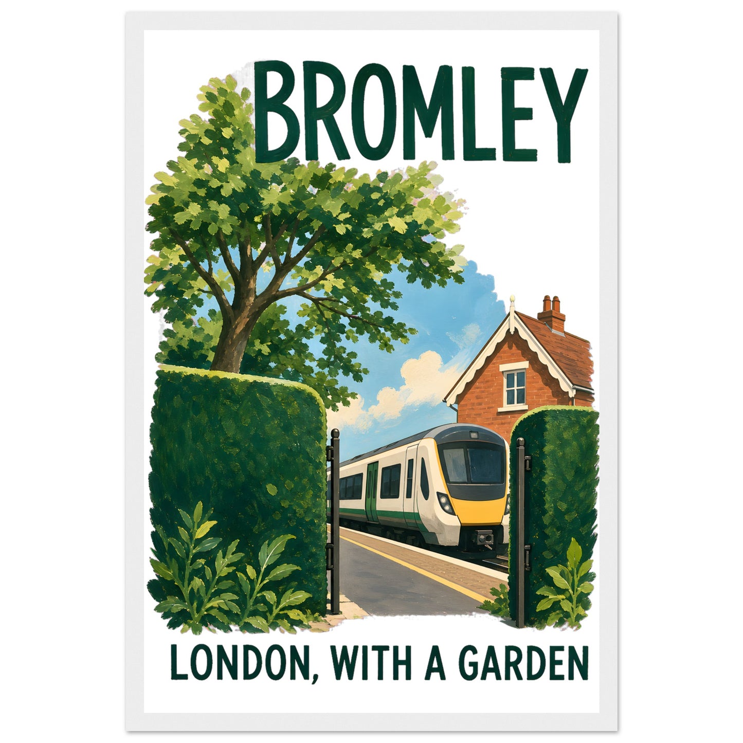 Bromley: London with a Garden Framed Wall Art — product view 1