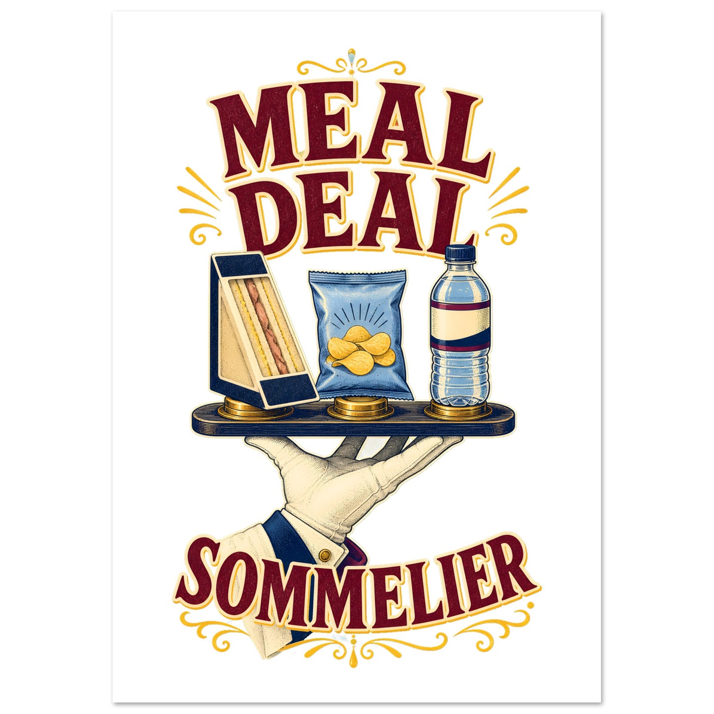 Meal Deal Sommelier British Lunch Design Poster — product view 2