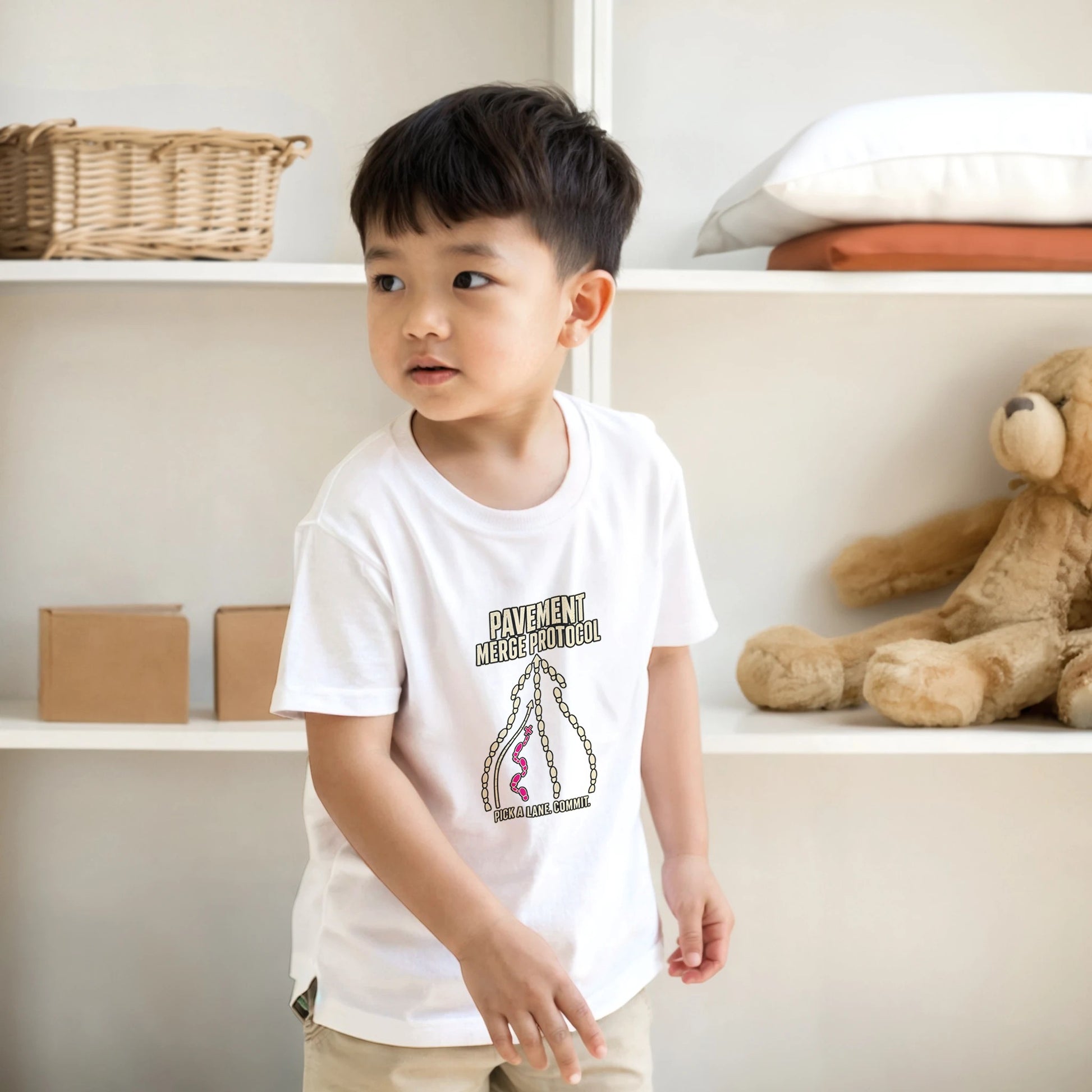 Pavement Merge Protocol — Pick a Lane Kids' T-shirt — product view 17