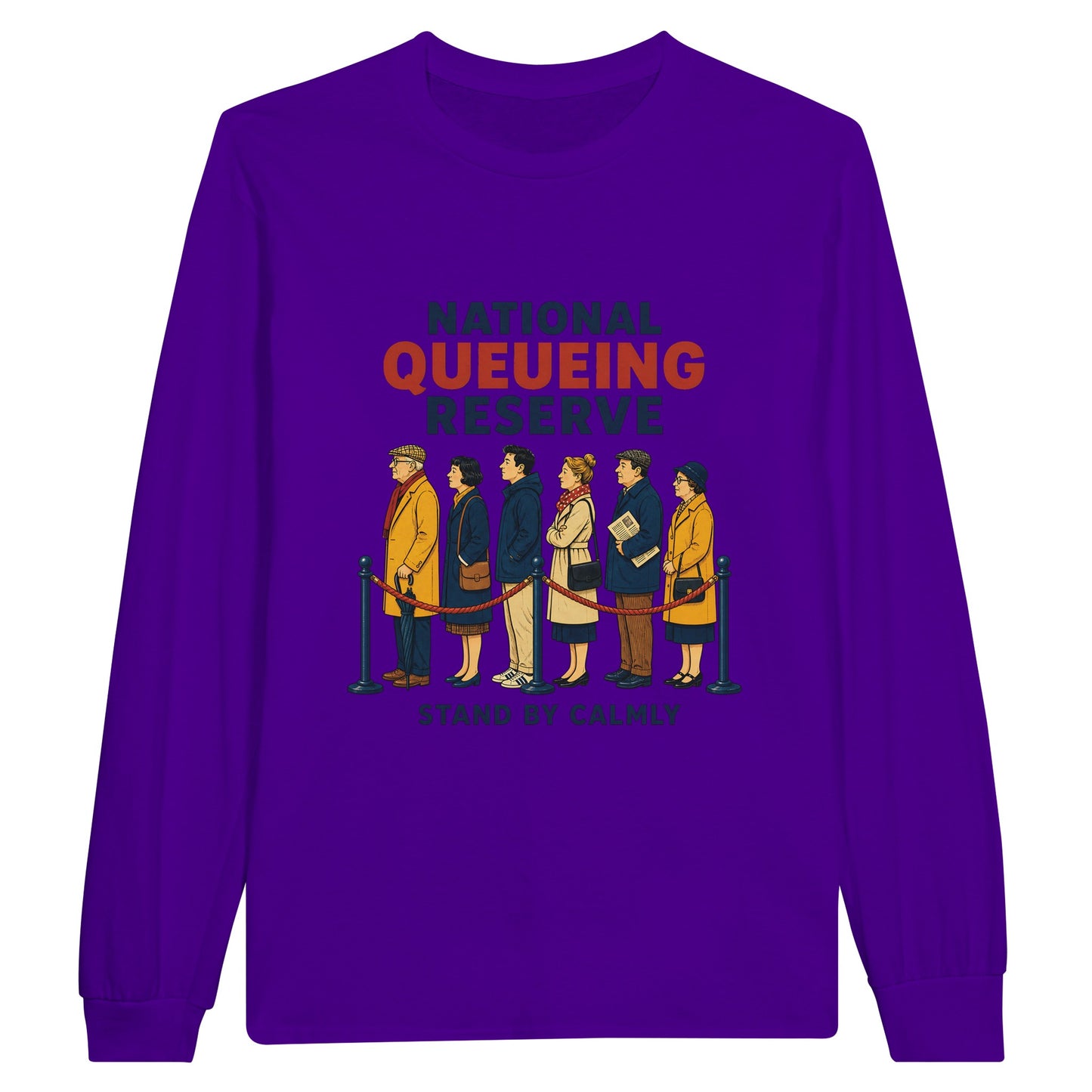 National Queueing Reserve – British Queue Graphic Long-Sleeve T-shirt — product view 13