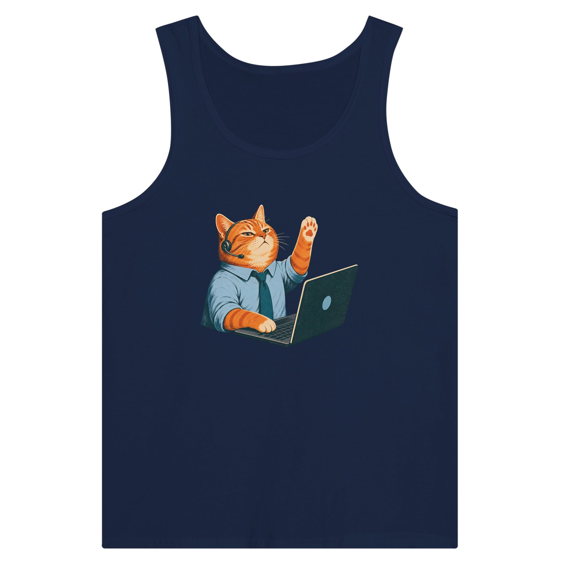 Cat Calls the Meeting Premium Unisex Tank Top — product view 9