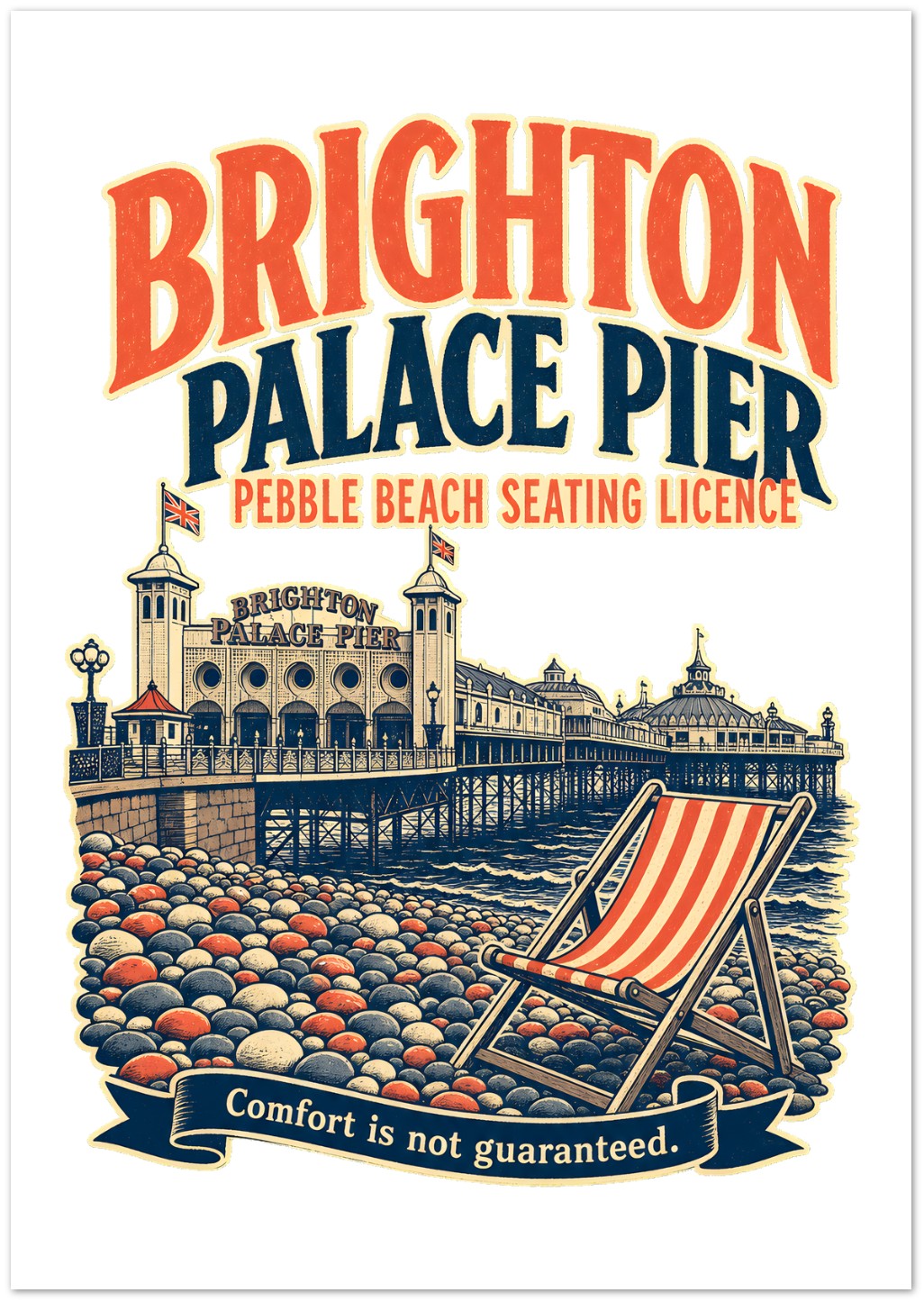 Brighton Pebble Beach Seating Licence Greeting Card Pack — product view 2
