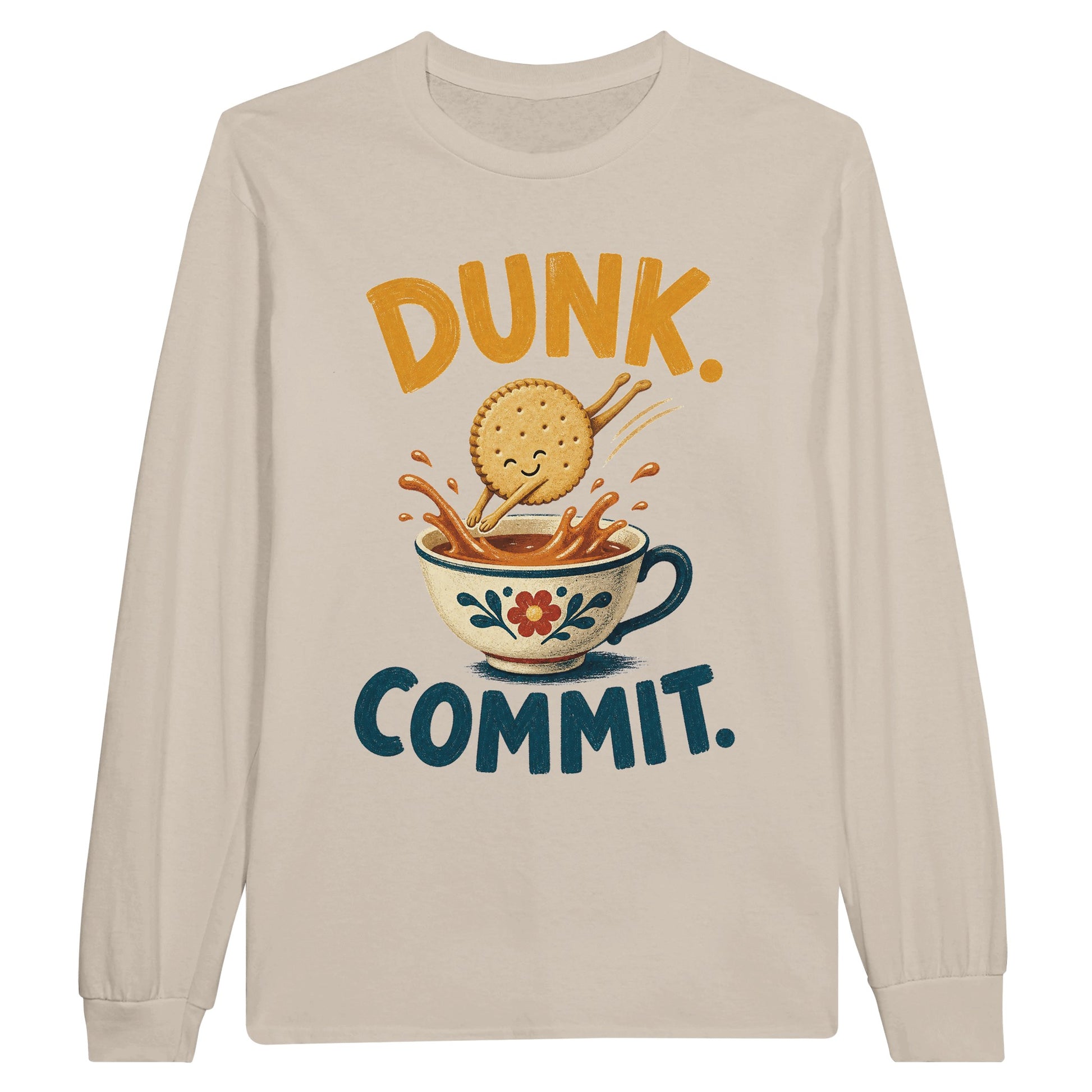 Dunk. Commit. Tea Biscuit Graphic Long-Sleeve T-shirt — product view 3