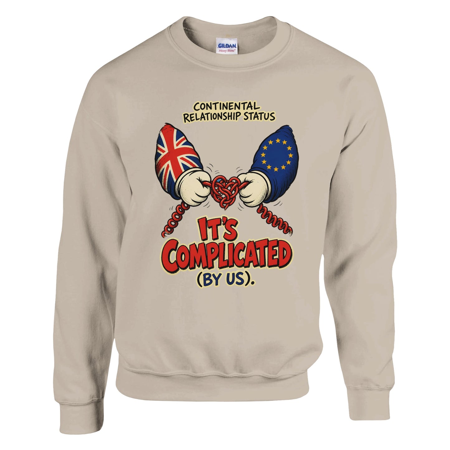 It's Complicated (By Us) UK–EU 1990s Cartoon Sweatshirt — product view 14
