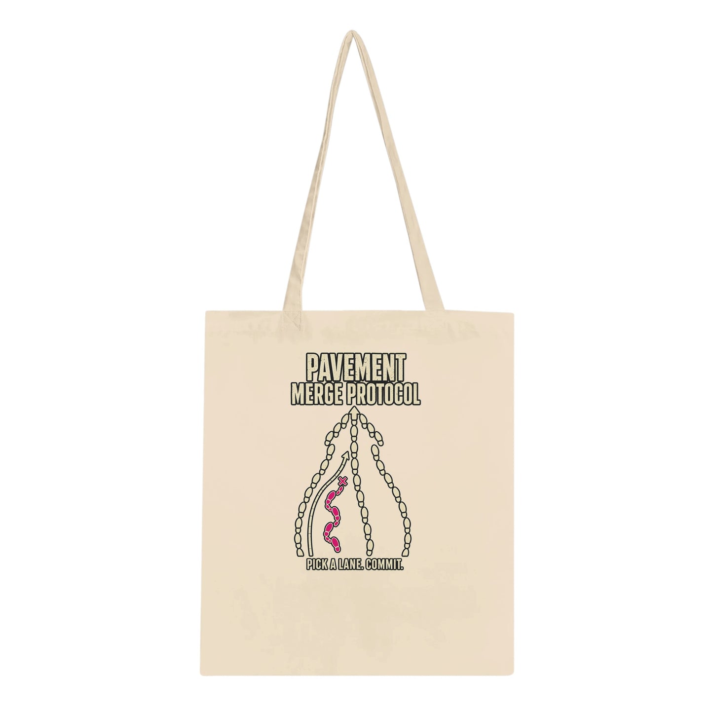 Pavement Merge Protocol — Pick a Lane Tote Bag — product view 1