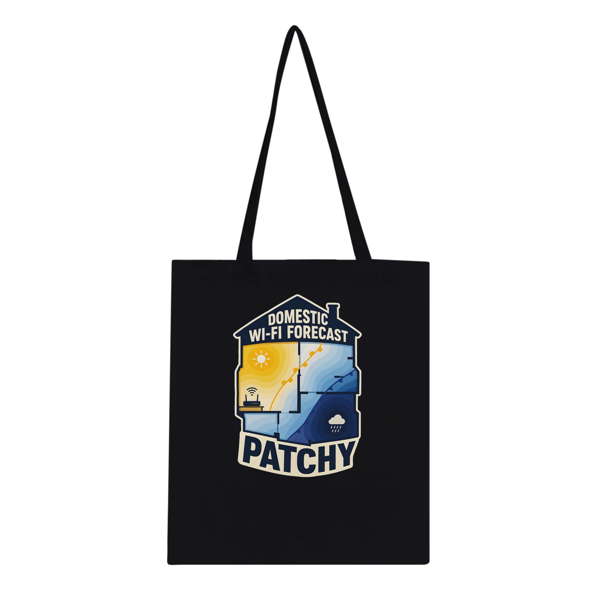 Domestic Wi-Fi Forecast Patchy Tote Bag — product view 4