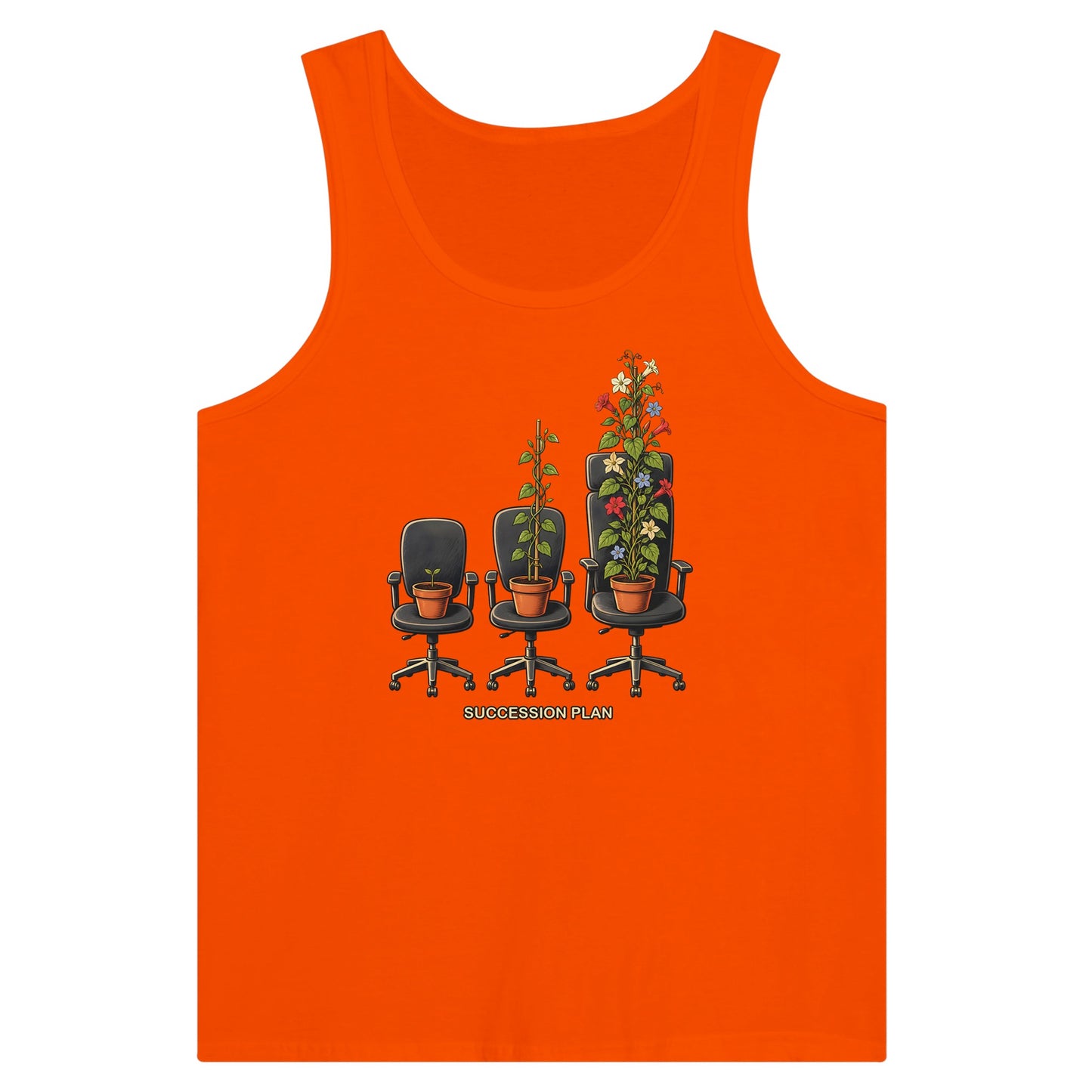 Succession Plan Office Chair Garden Graphic Premium Unisex Tank Top — product view 7