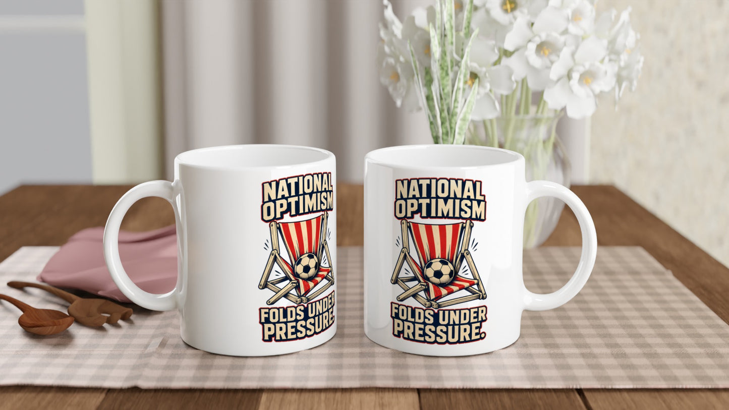 National Optimism Folds Under Pressure Football Mug — product view 4