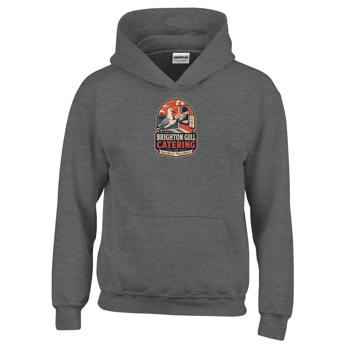 Brighton Gull Catering — Illustrated Kids' Hoodie — product view 2