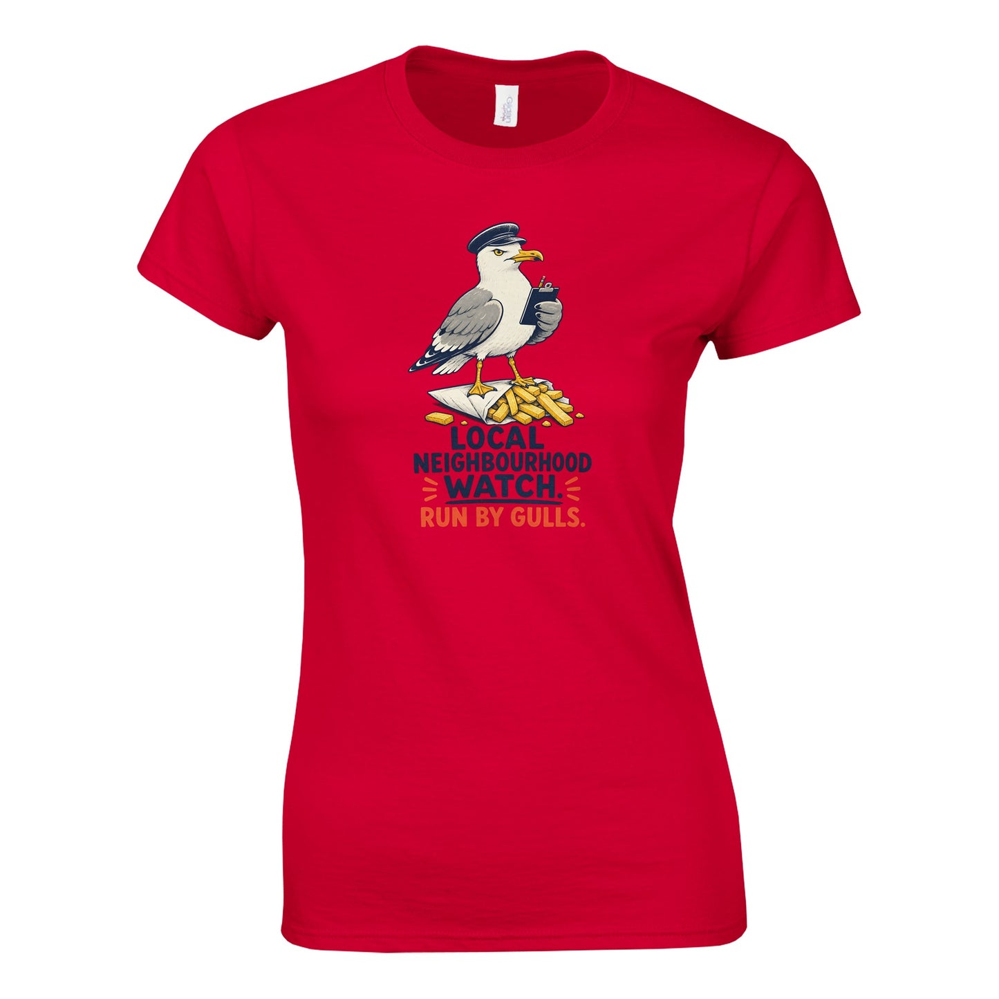 Local Neighbourhood Watch: Run by Gulls Women's T-shirt — product view 2