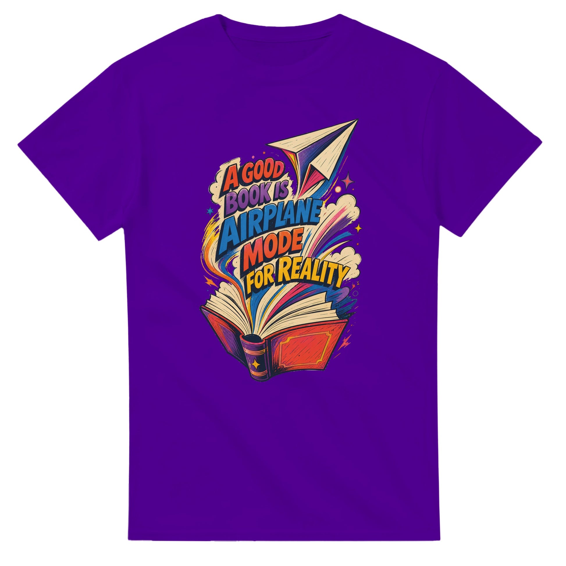 A Good Book Is Airplane Mode for Reality T-shirt — product view 16