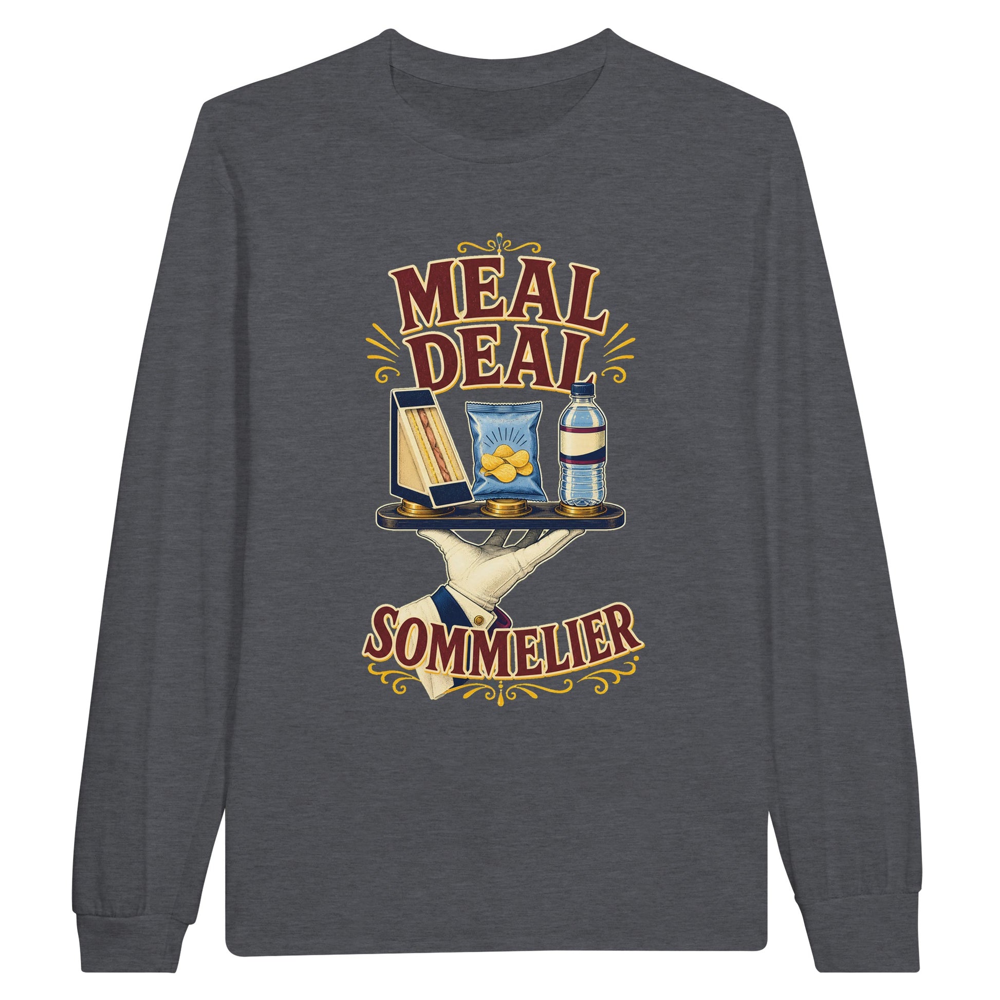 Meal Deal Sommelier British Lunch Design Long-Sleeve T-shirt — product view 2