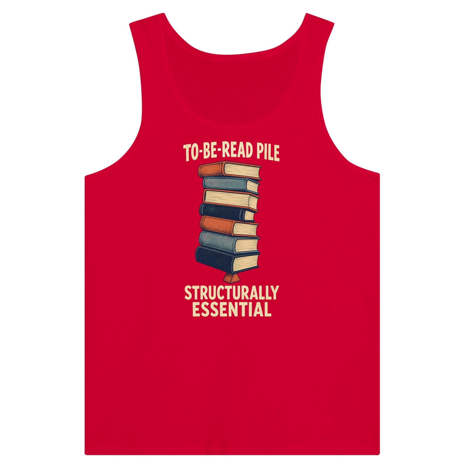 To-Be-Read Pile: Structurally Essential Book Graphic Premium Unisex Tank Top — product view 12