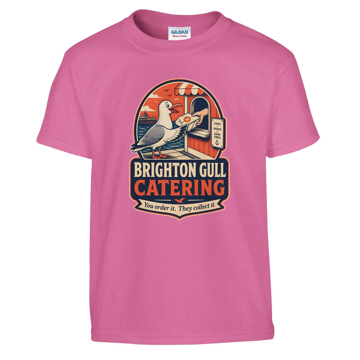 Brighton Gull Catering — Illustrated Kids' T-shirt — product view 10