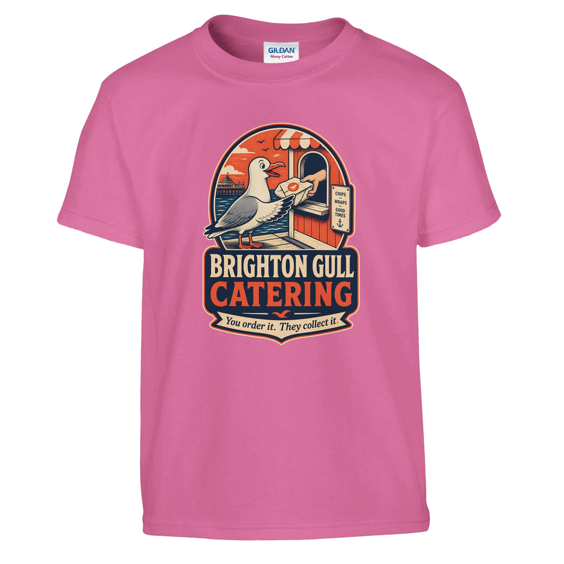 Brighton Gull Catering — Illustrated Kids' T-shirt — product view 10