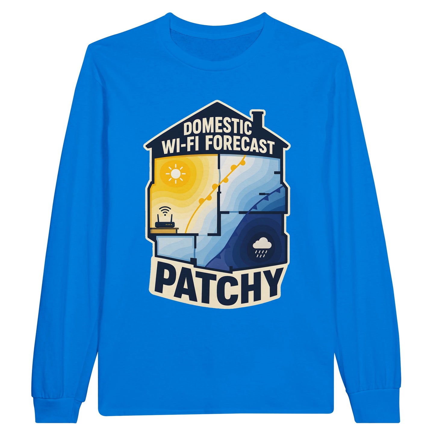 Domestic Wi-Fi Forecast Patchy Long-Sleeve T-shirt — product view 3