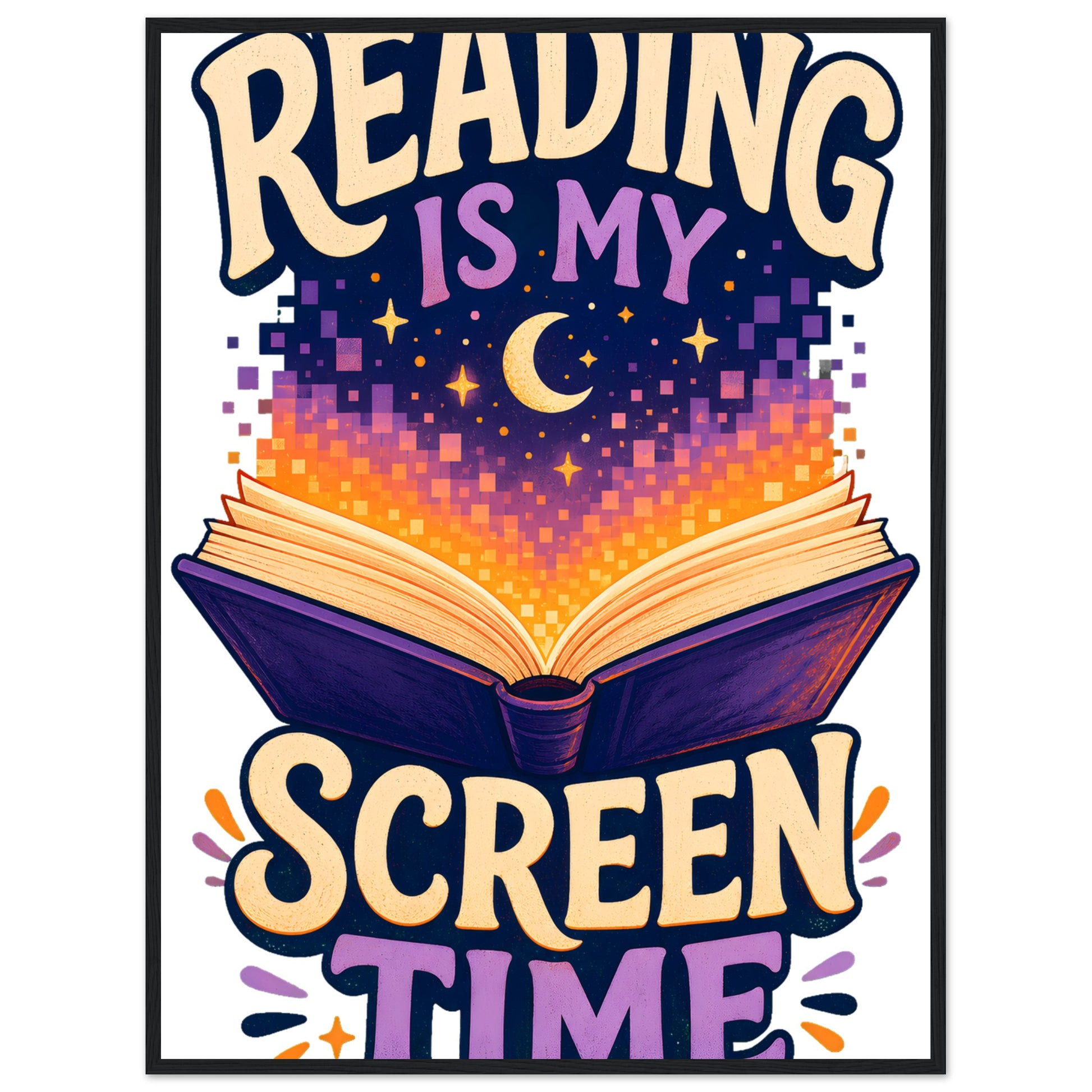 Reading Is My Screen Time Book Graphic Framed Wall Art — product view 8