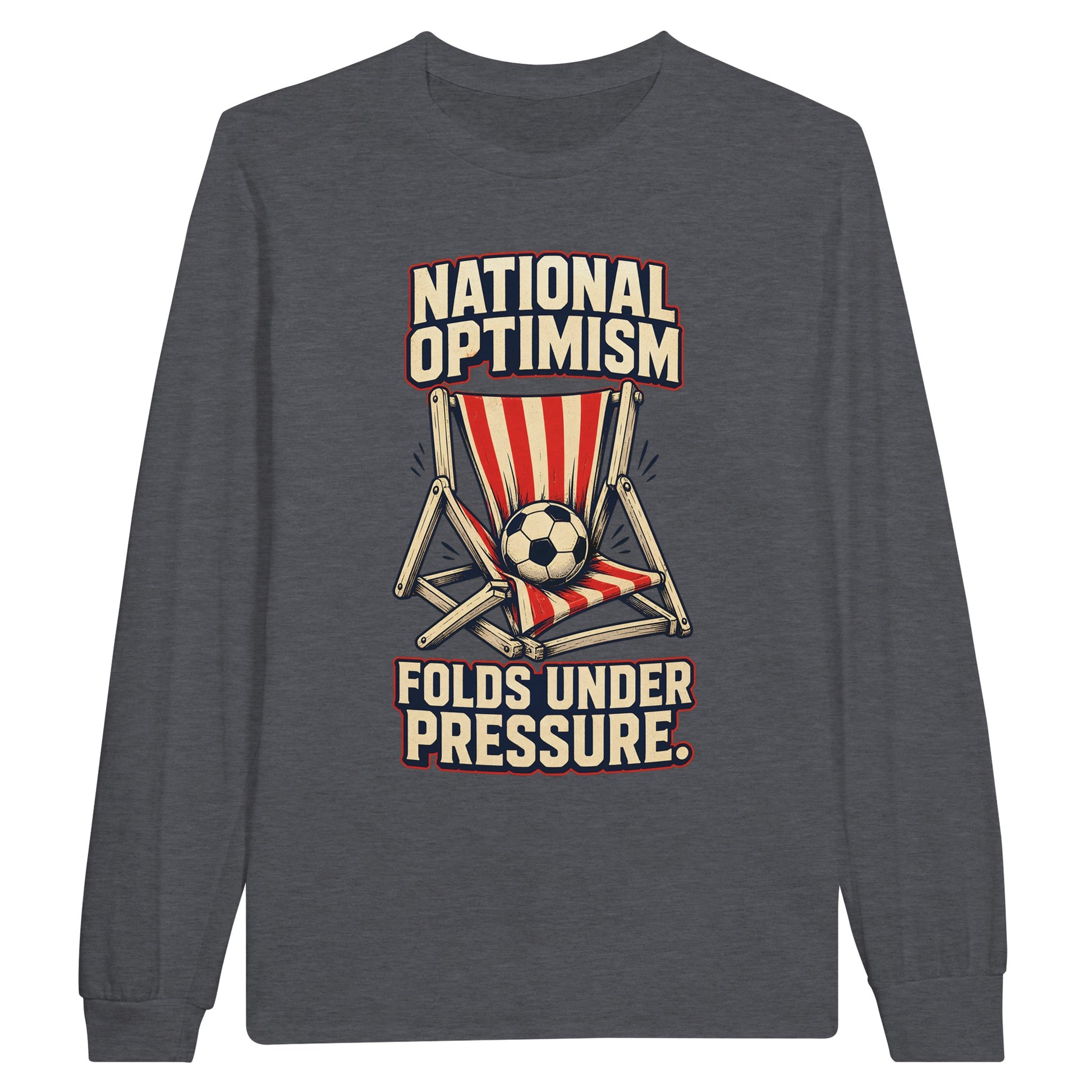 National Optimism Folds Under Pressure Football Long-Sleeve T-shirt — product view 2