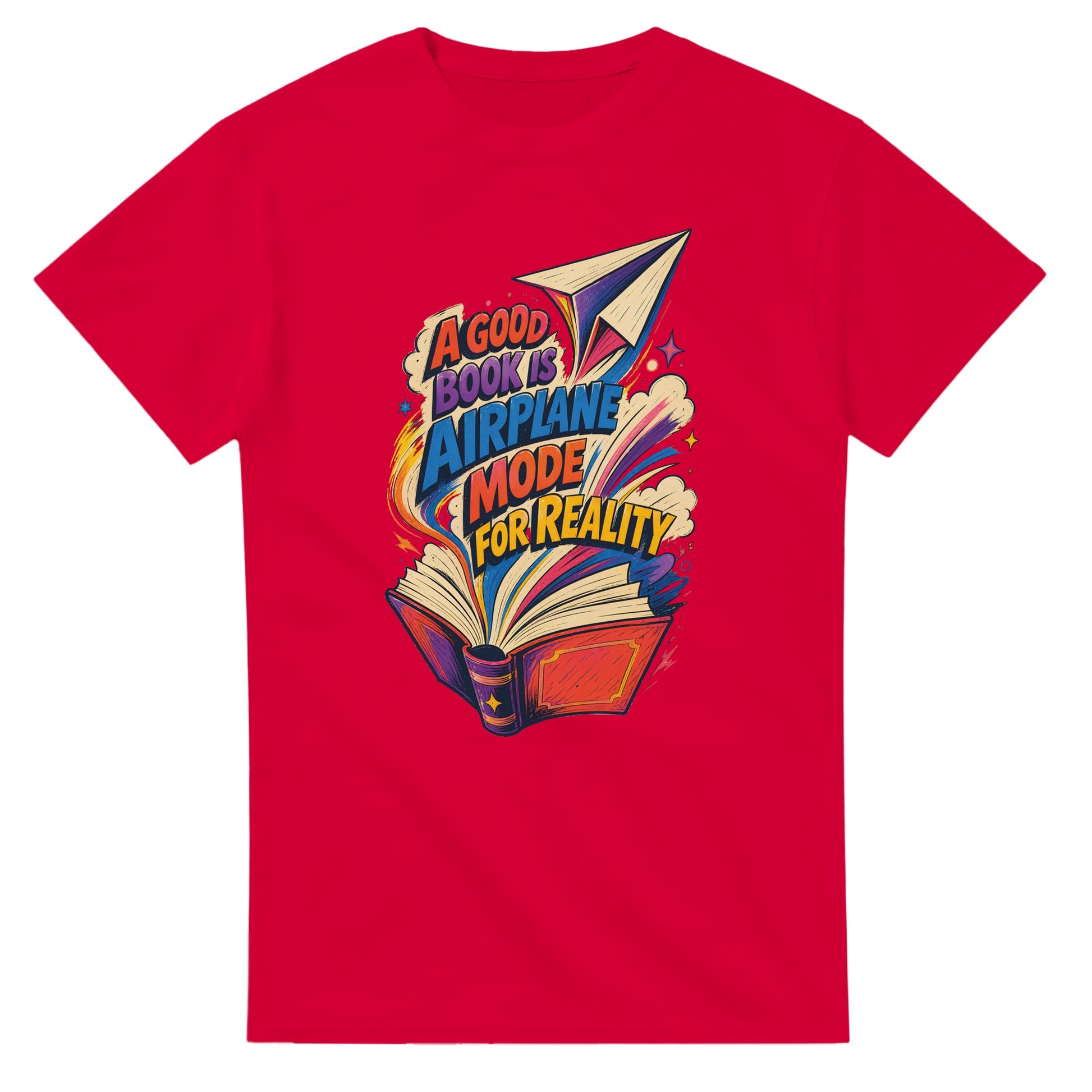 A Good Book Is Airplane Mode for Reality T-shirt — product view 9