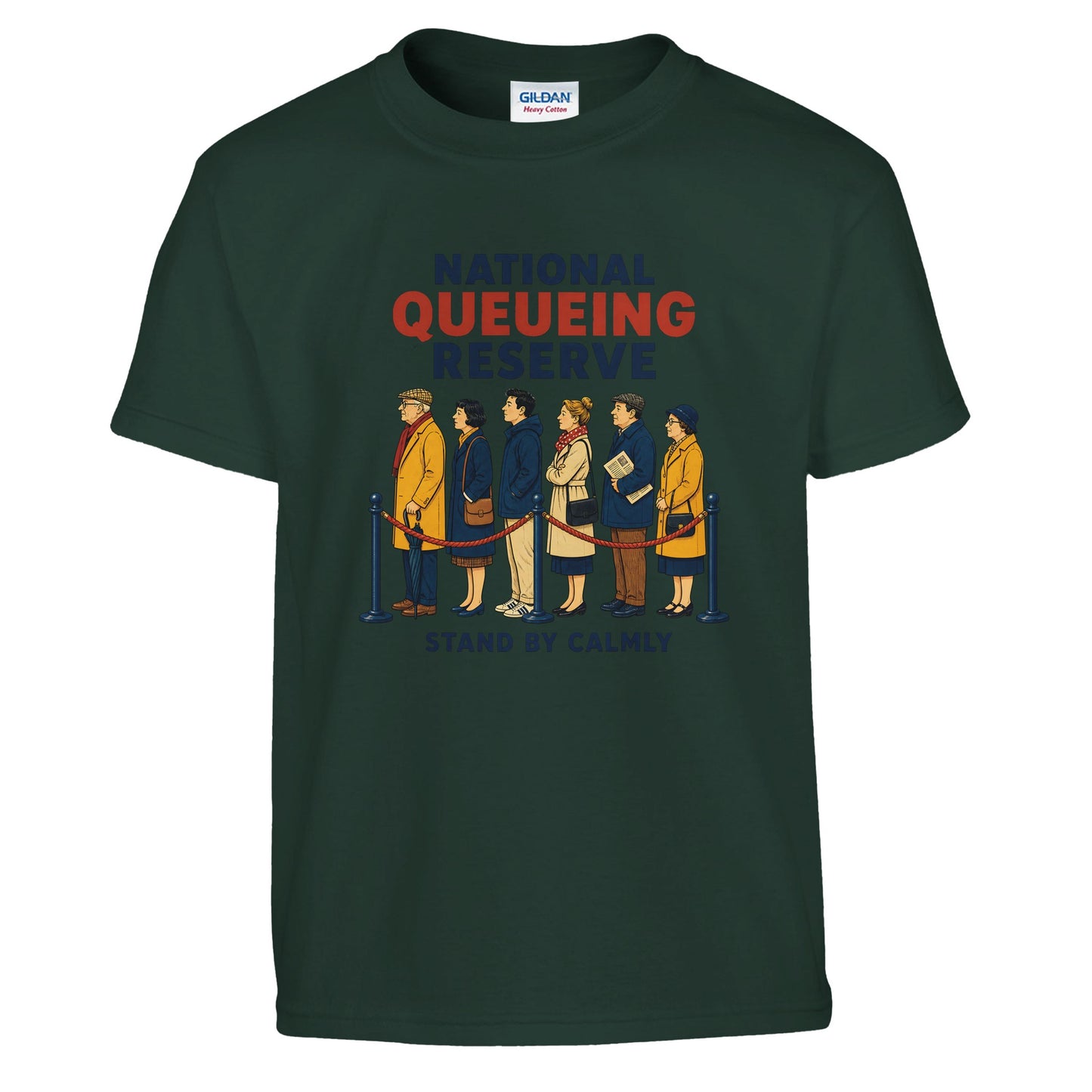 National Queueing Reserve – British Queue Graphic Kids' T-shirt — product view 13