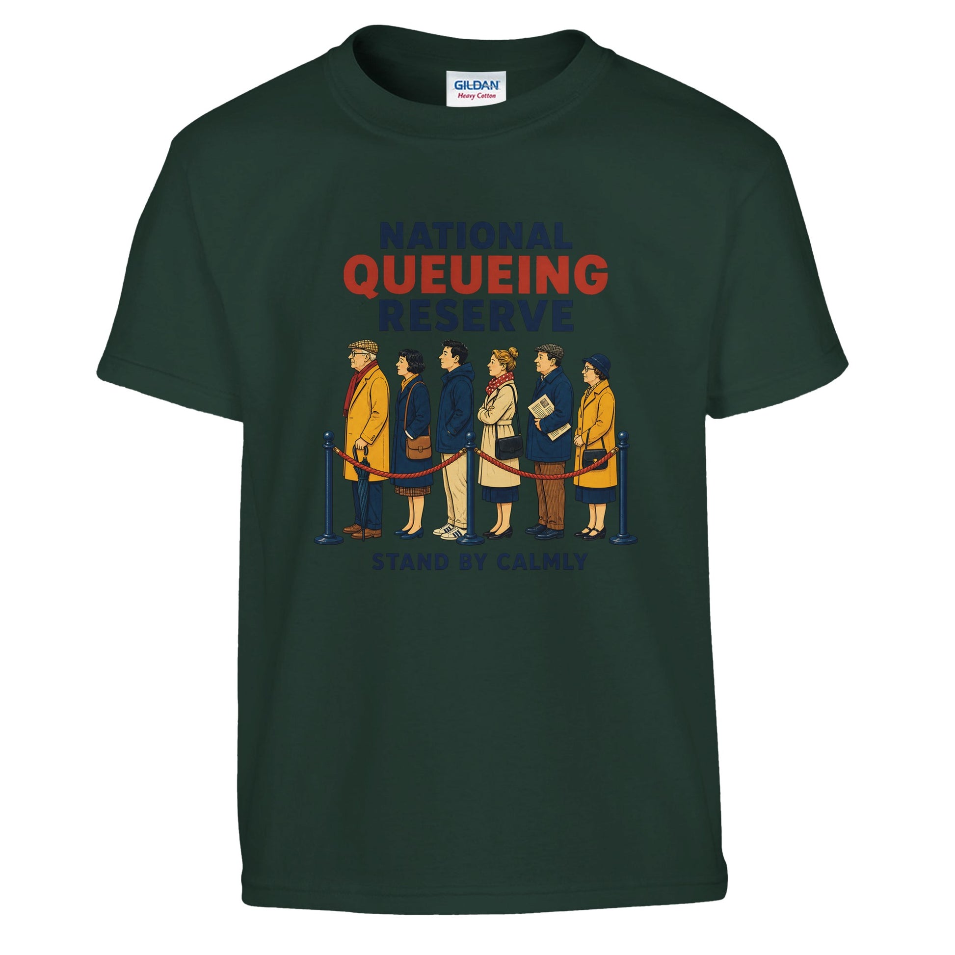 National Queueing Reserve – British Queue Graphic Kids' T-shirt — product view 13