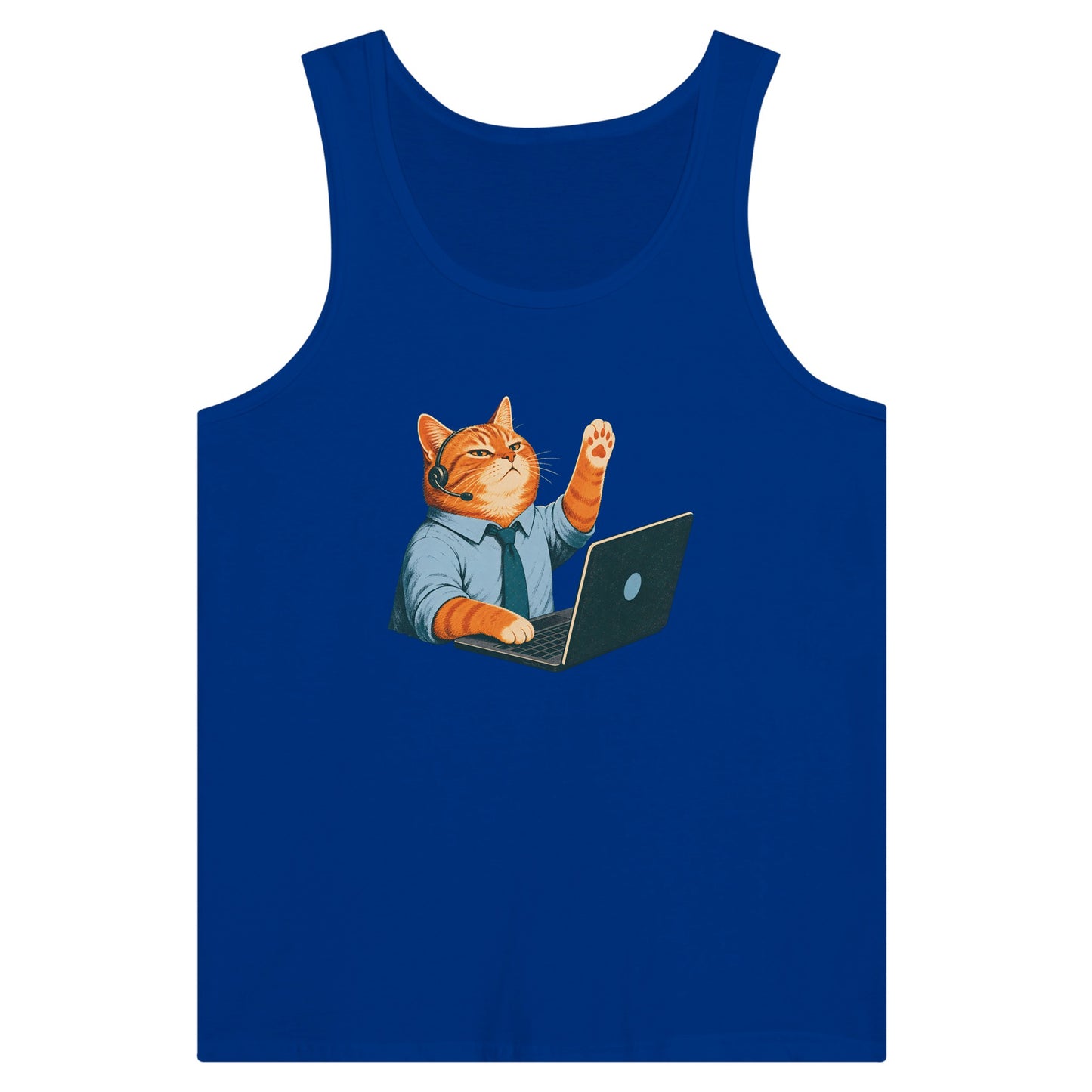 Cat Calls the Meeting Premium Unisex Tank Top — product view 3