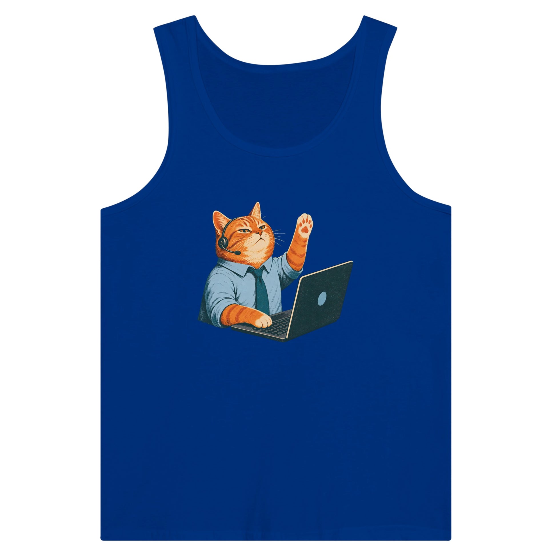 Cat Calls the Meeting Premium Unisex Tank Top — product view 3