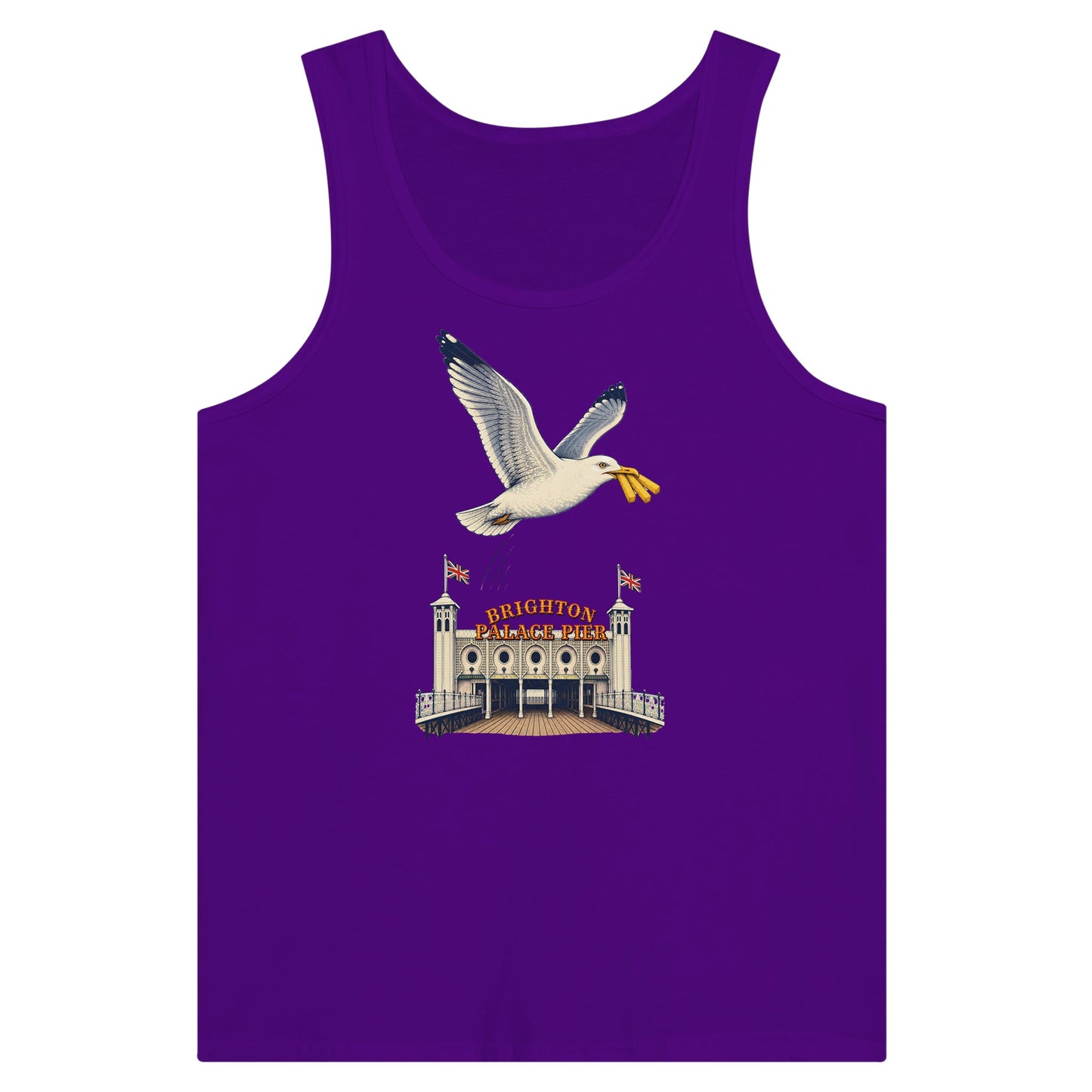 Brighton Palace Pier Chip Heist Premium Unisex Tank Top — product view 6