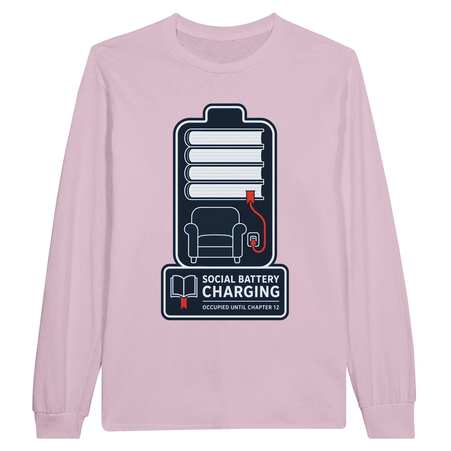 Social Battery Charging Long-Sleeve T-shirt — product view 6