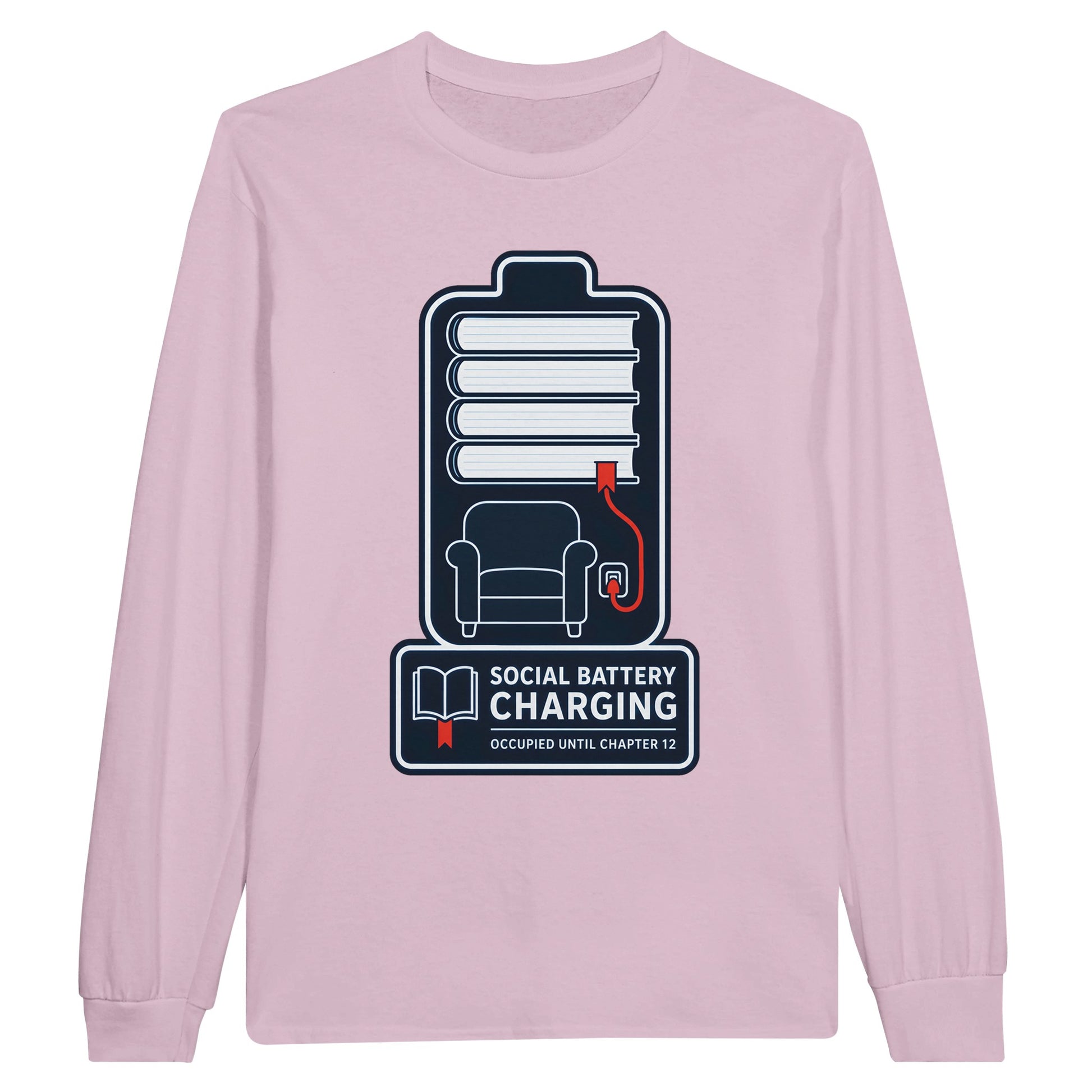 Social Battery Charging Long-Sleeve T-shirt — product view 6