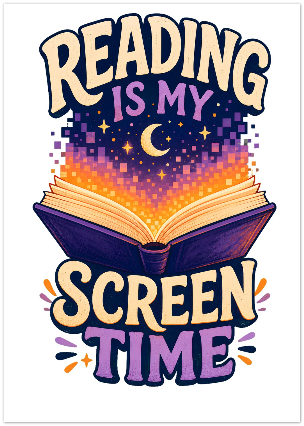 Reading Is My Screen Time Book Graphic Greeting Card Pack