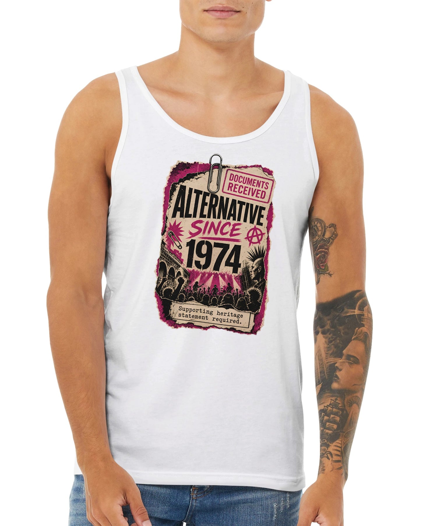 Camden Alternative Since 1974 — Illustrated Premium Unisex Tank Top — product view 15