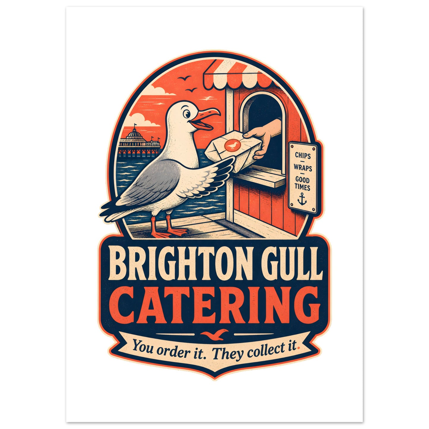 Brighton Gull Catering — Illustrated Poster — product view 4