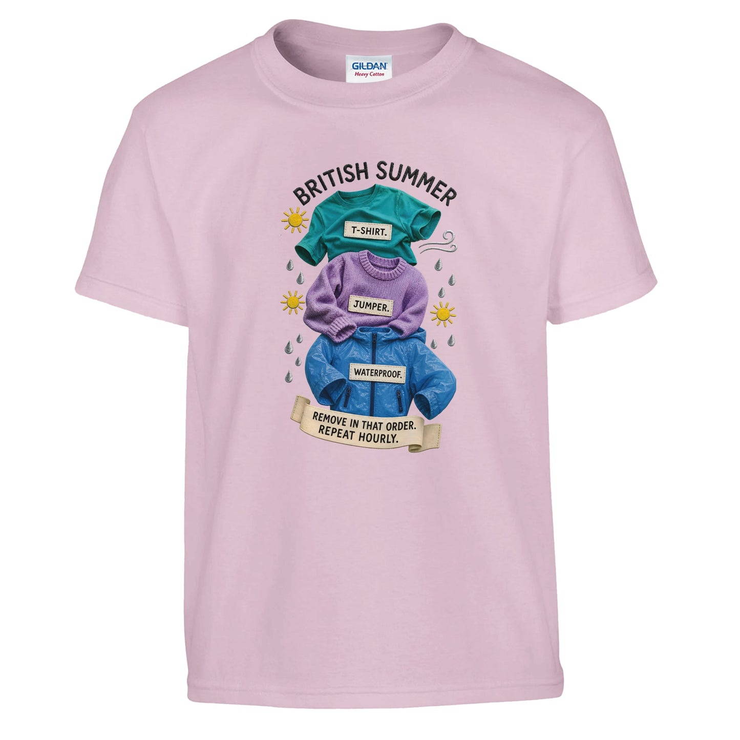 British Summer: Repeat Layers Hourly Kids' T-shirt — product view 9