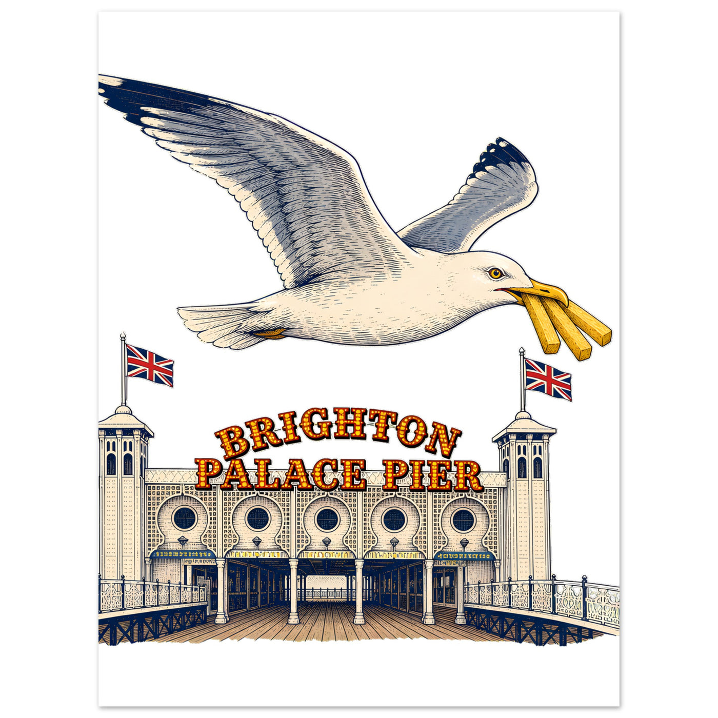 Brighton Palace Pier Chip Heist Aluminium Print