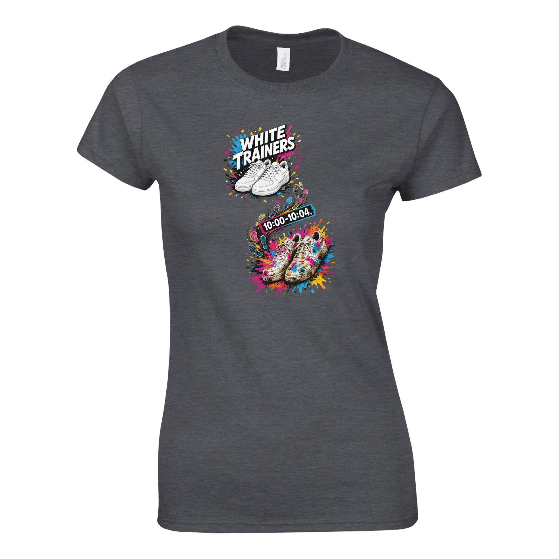 White Trainers: 10:00–10:04 Women's T-shirt — product view 11