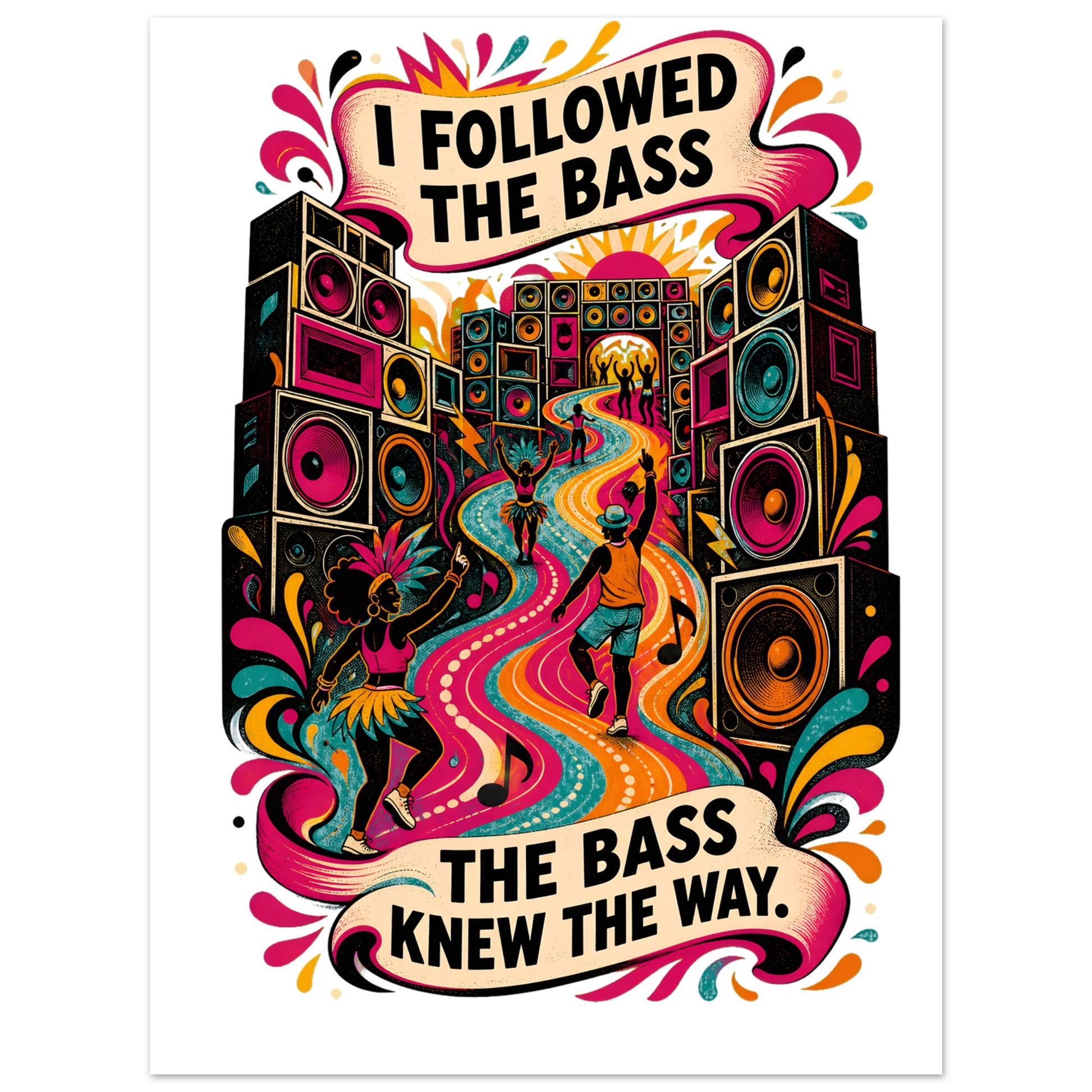 I Followed the Bass Aluminium Print — product view 1