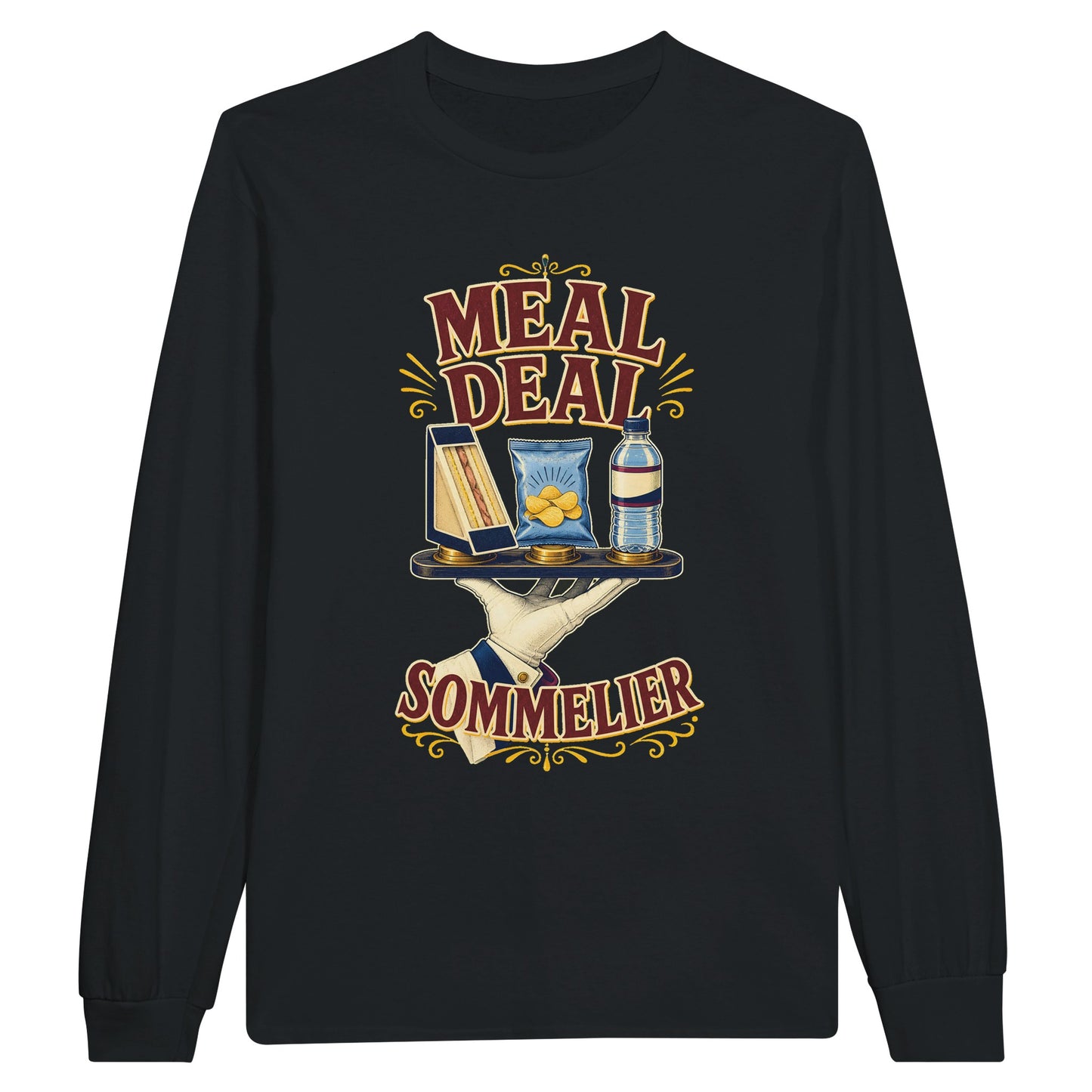 Meal Deal Sommelier British Lunch Design Long-Sleeve T-shirt — product view 7
