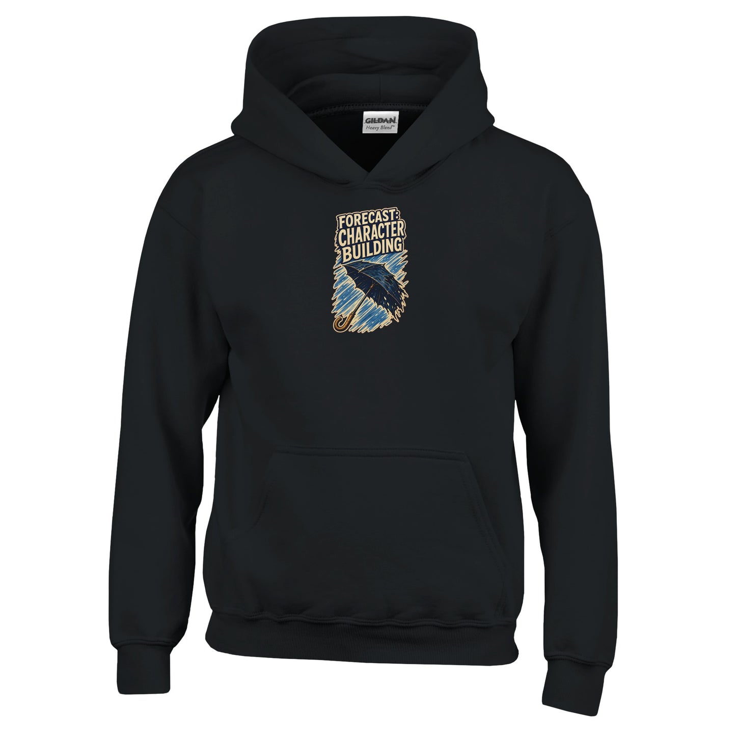 Forecast: Character Building – British Weather Kids' Hoodie — product view 3