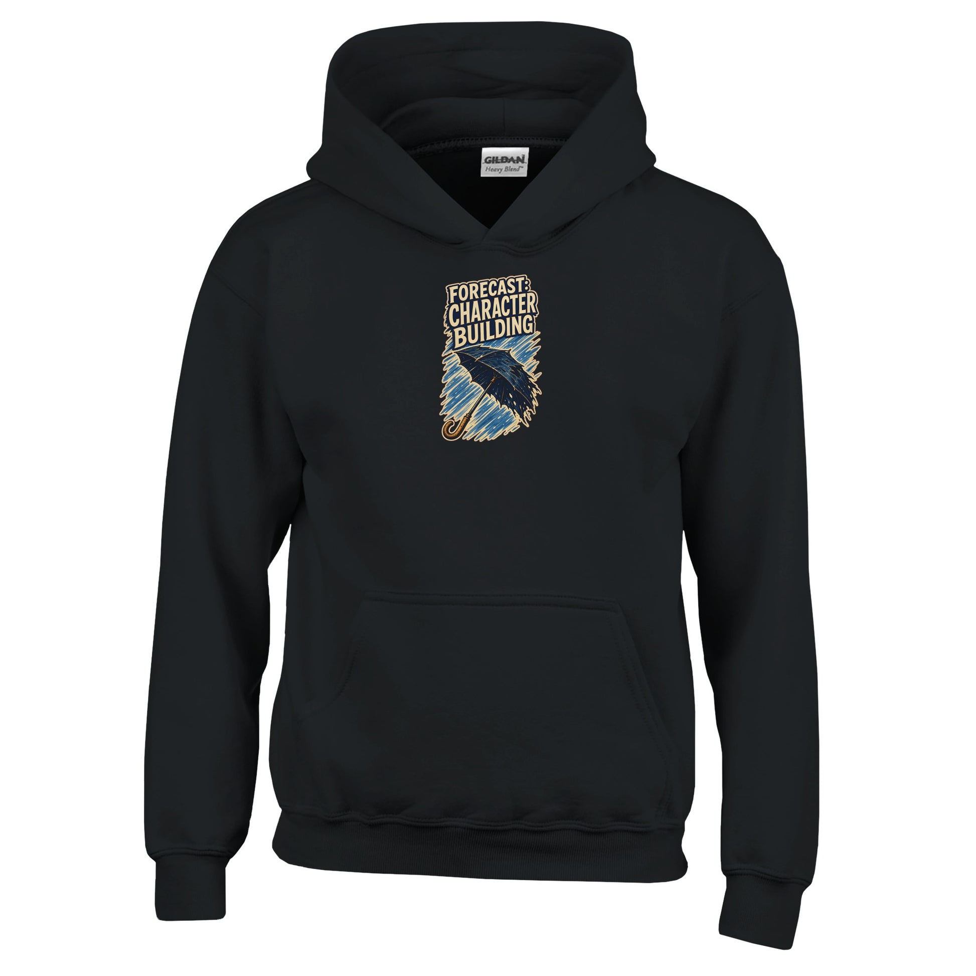 Forecast: Character Building – British Weather Kids' Hoodie — product view 3