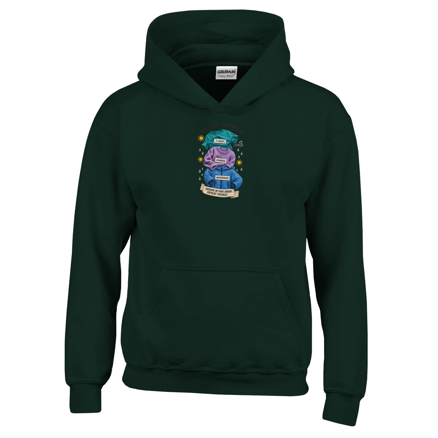 British Summer: Repeat Layers Hourly Kids' Hoodie — product view 12