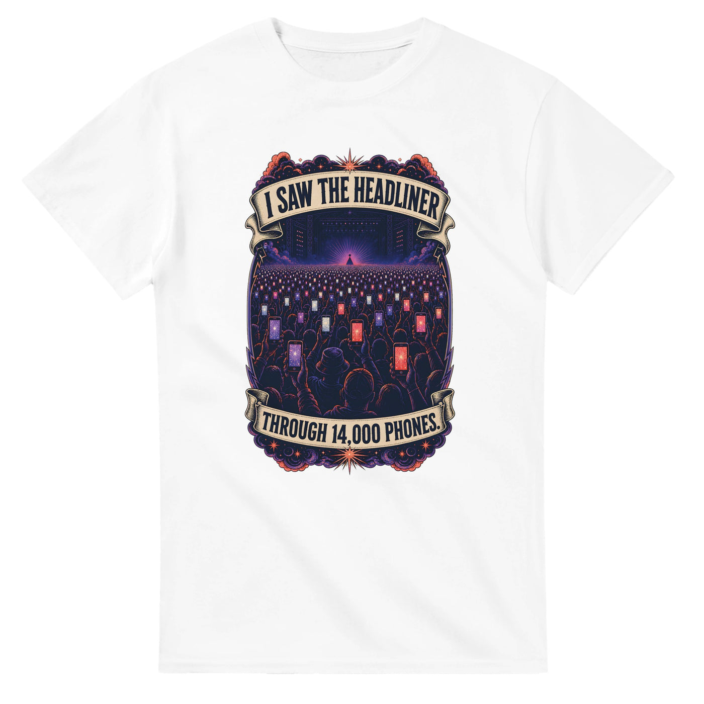 The Headliner Through 14,000 Phones T-shirt