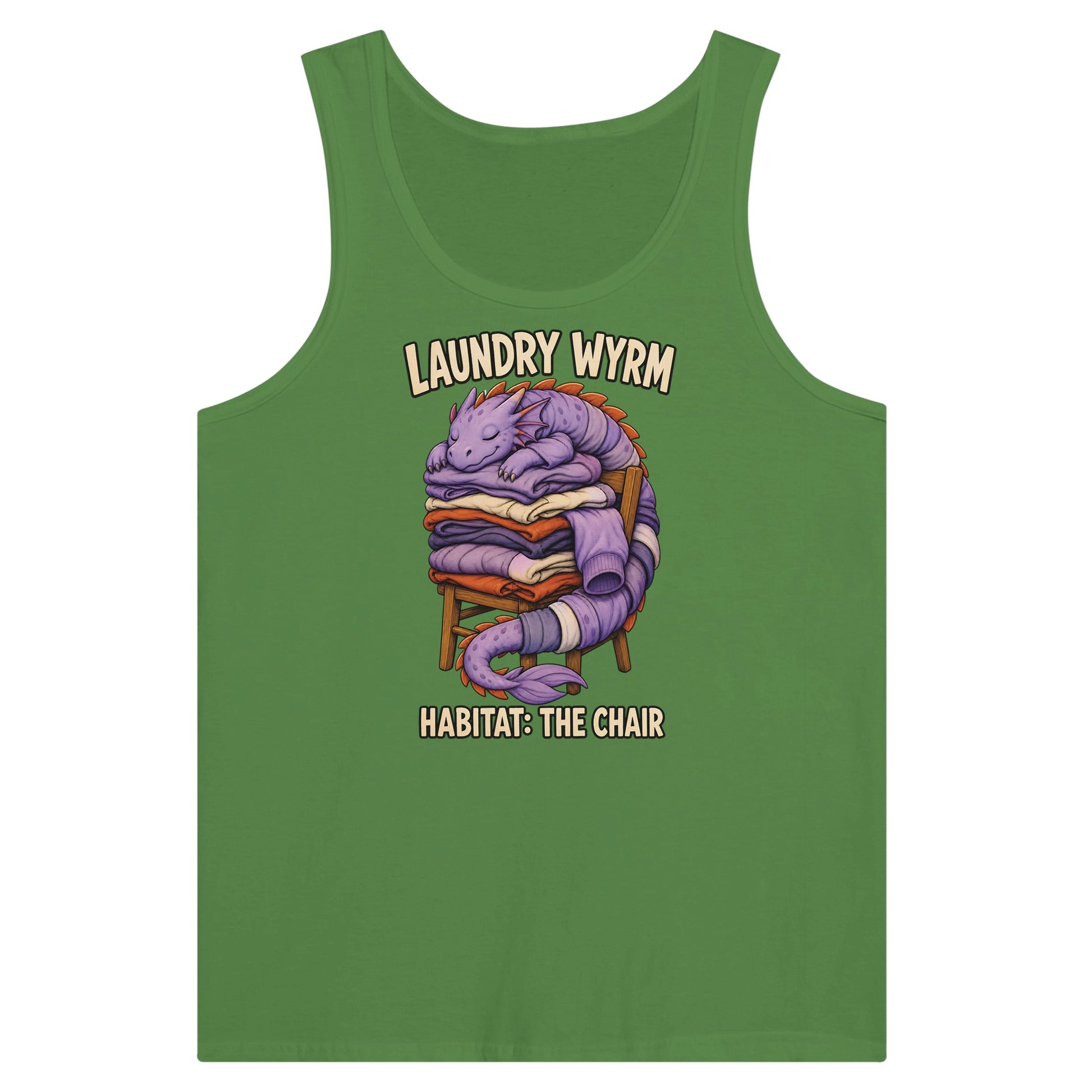 Laundry Wyrm – Habitat: The Chair Premium Unisex Tank Top — product view 13